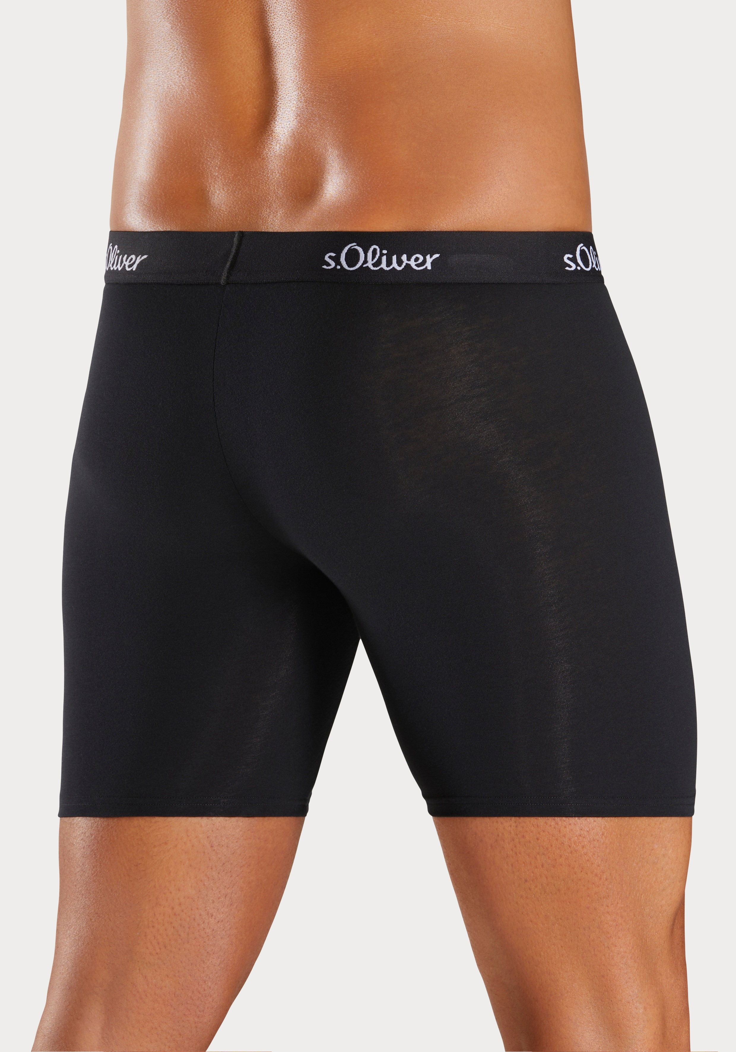 Thumbnail - s.Oliver Langer Boxer "Boxershorts für Herren", (Packung, 3 St.), mit längerem Bein