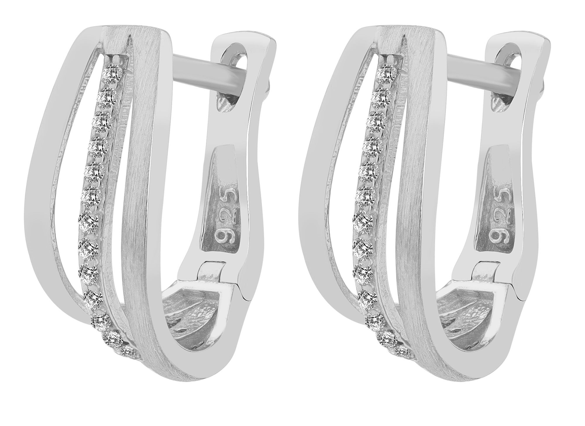 Adelia´s Paar Ohrhänger "Ohrringe – Ohrstecker aus 925 Silber mit Zirkonia" Ein Geschenk, das Freude macht