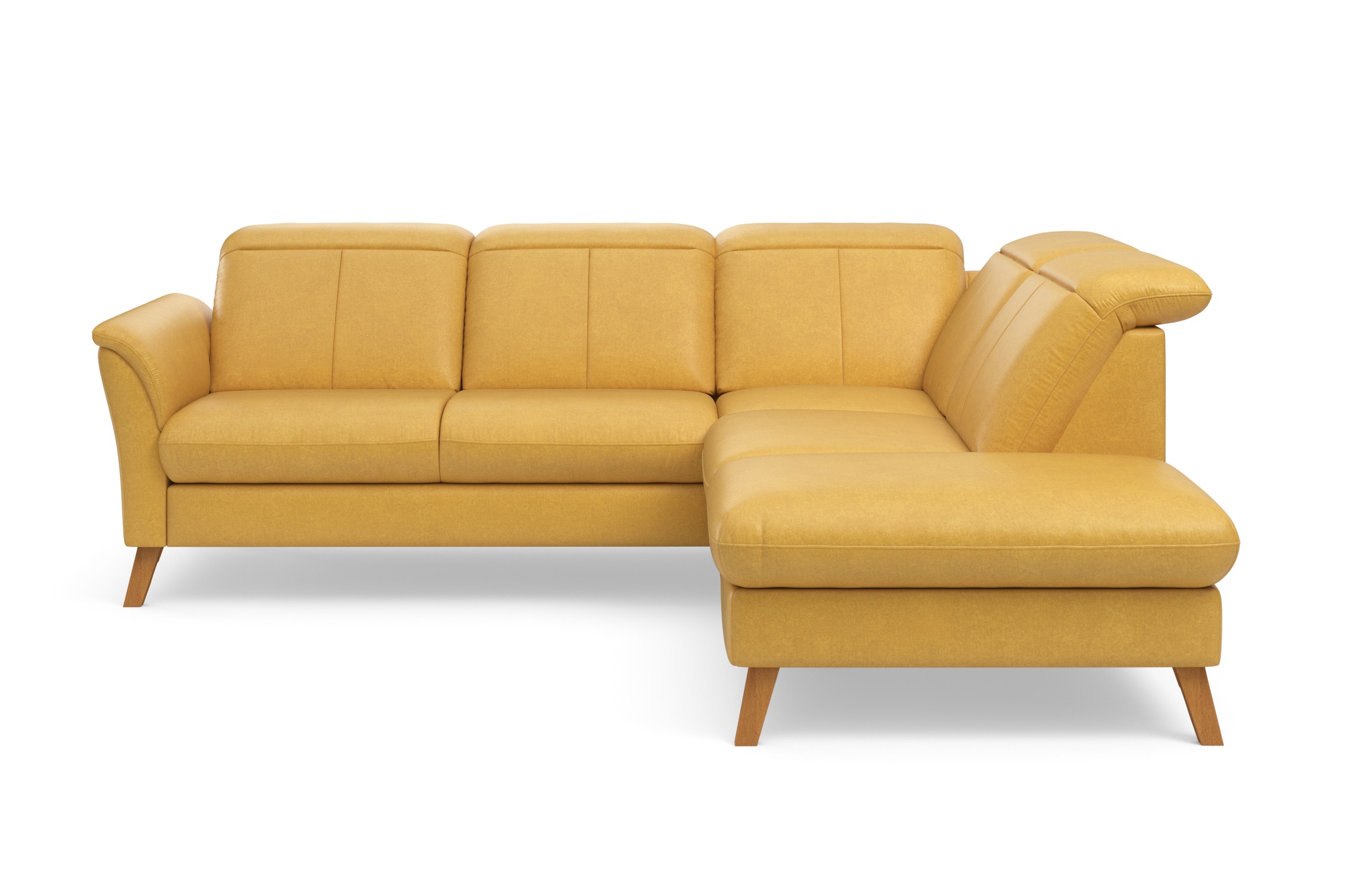 Ecksofa SIT & MORE "Romero L-Form", gelb (dijon), B:250cm H:91cm T:220cm, 100% Polyester, Sofas, Ecksofa, wahlweise mit oder ohne TV-Funktion, Bettfunktion, Bettkasten