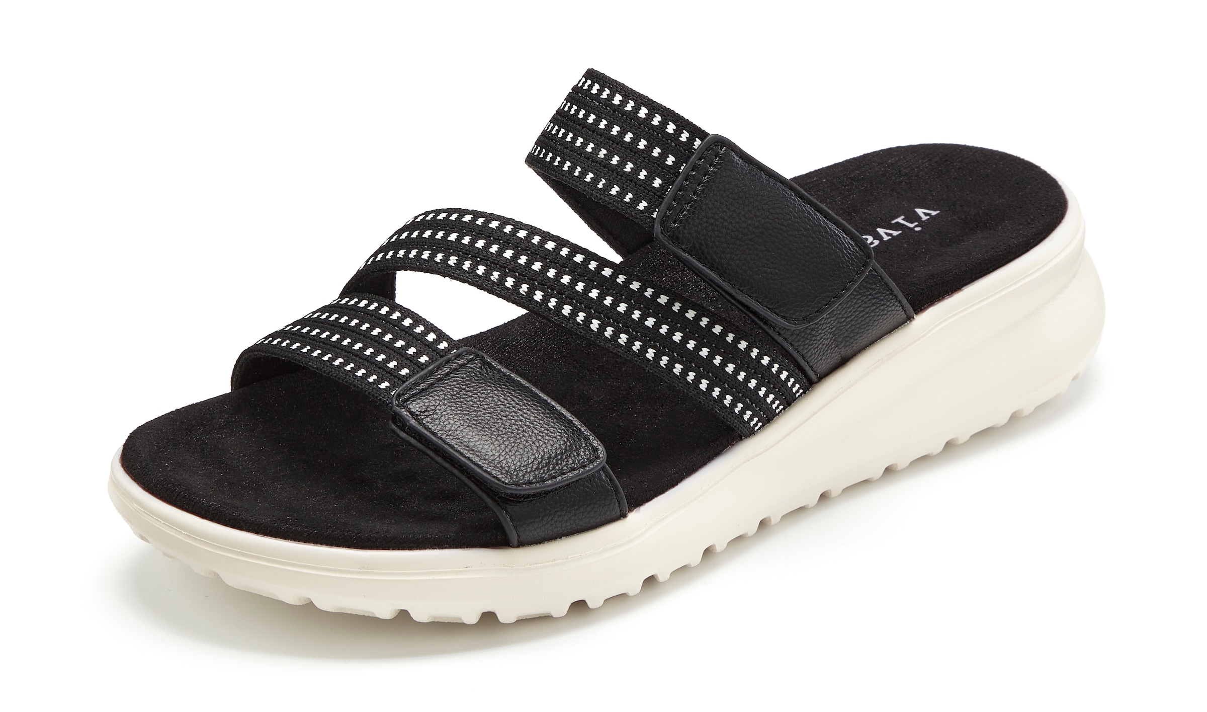 Vivance Pantolette »Sandale, offener Schuh, Sandalette, Sommerschuh,«  NEU mit dezentem Keilabsatz und Klettverschlüssen