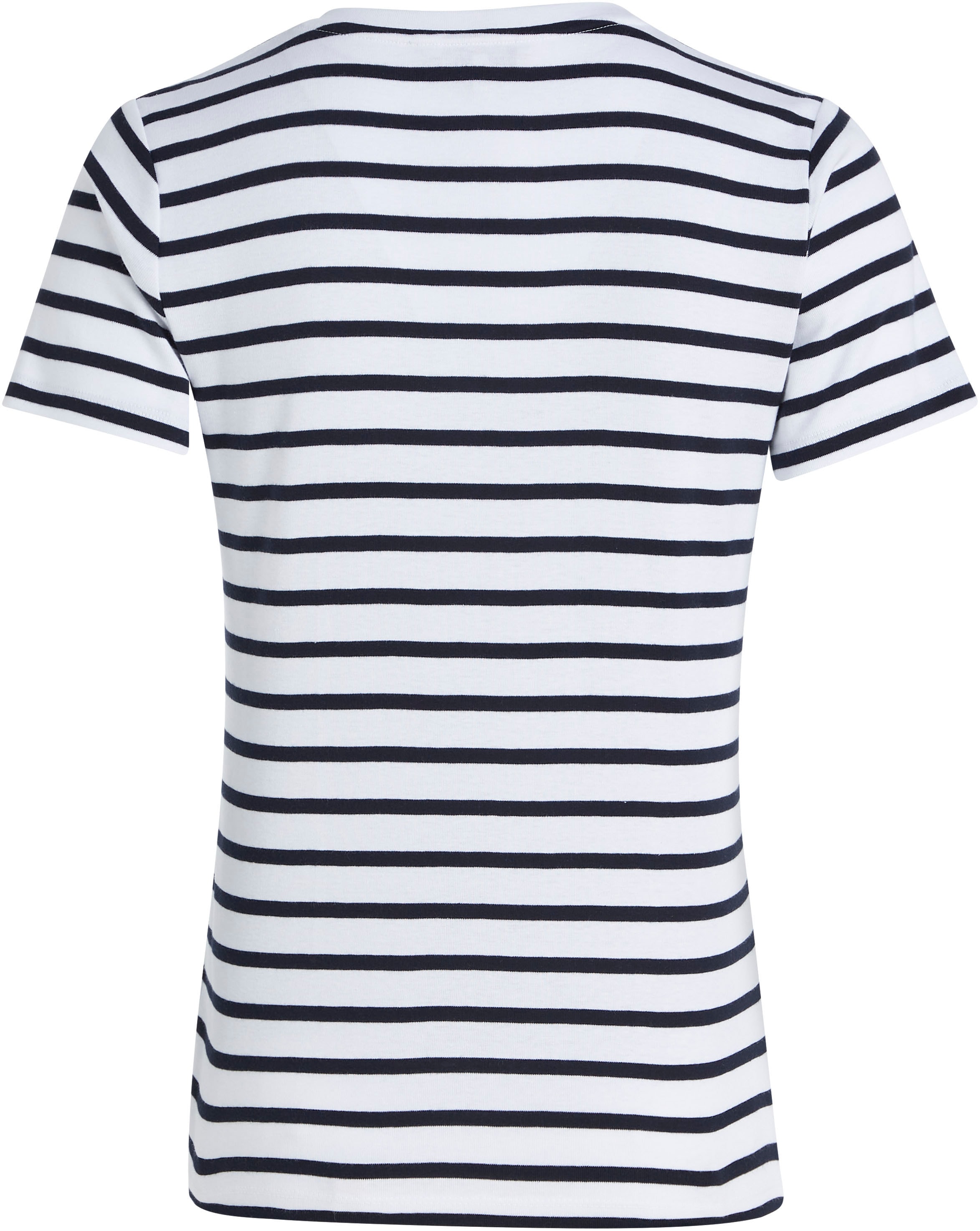 Tommy Hilfiger T-Shirt »SLIM CODY RIB V-NECK SS«, mit dezenter Logostickerei