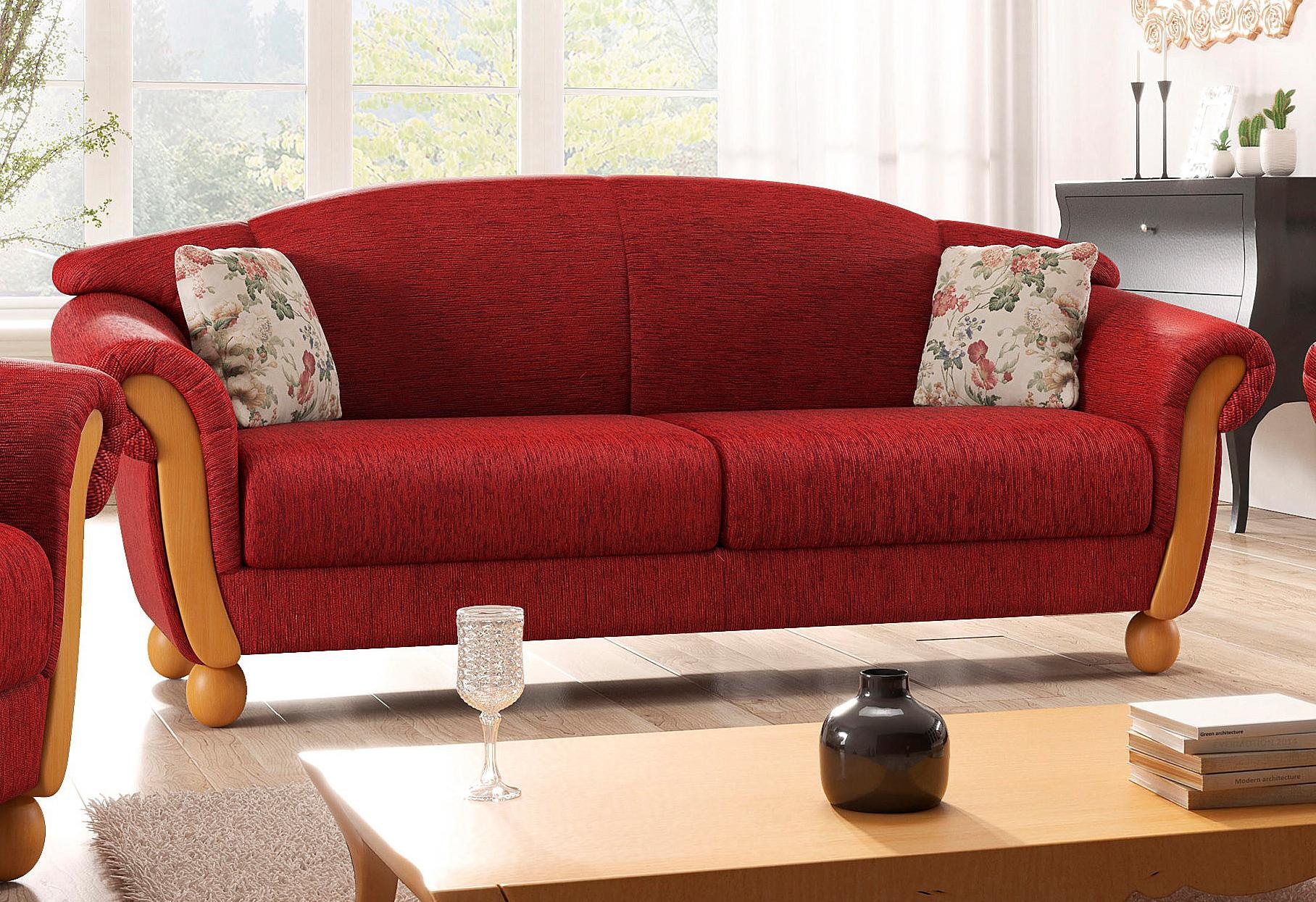 Home affaire 3-Sitzer "Milano, bequemes Sofa mit geschwungenen Armlehnen, L günstig online kaufen
