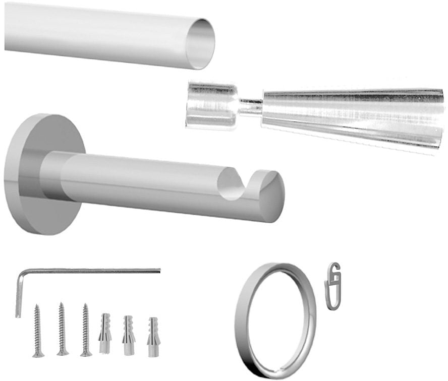 indeko Gardinenstange »Genf«, 1 läufig-läufig, Fixmaß, Komplett-Set inkl. Ringen und Montagematerial