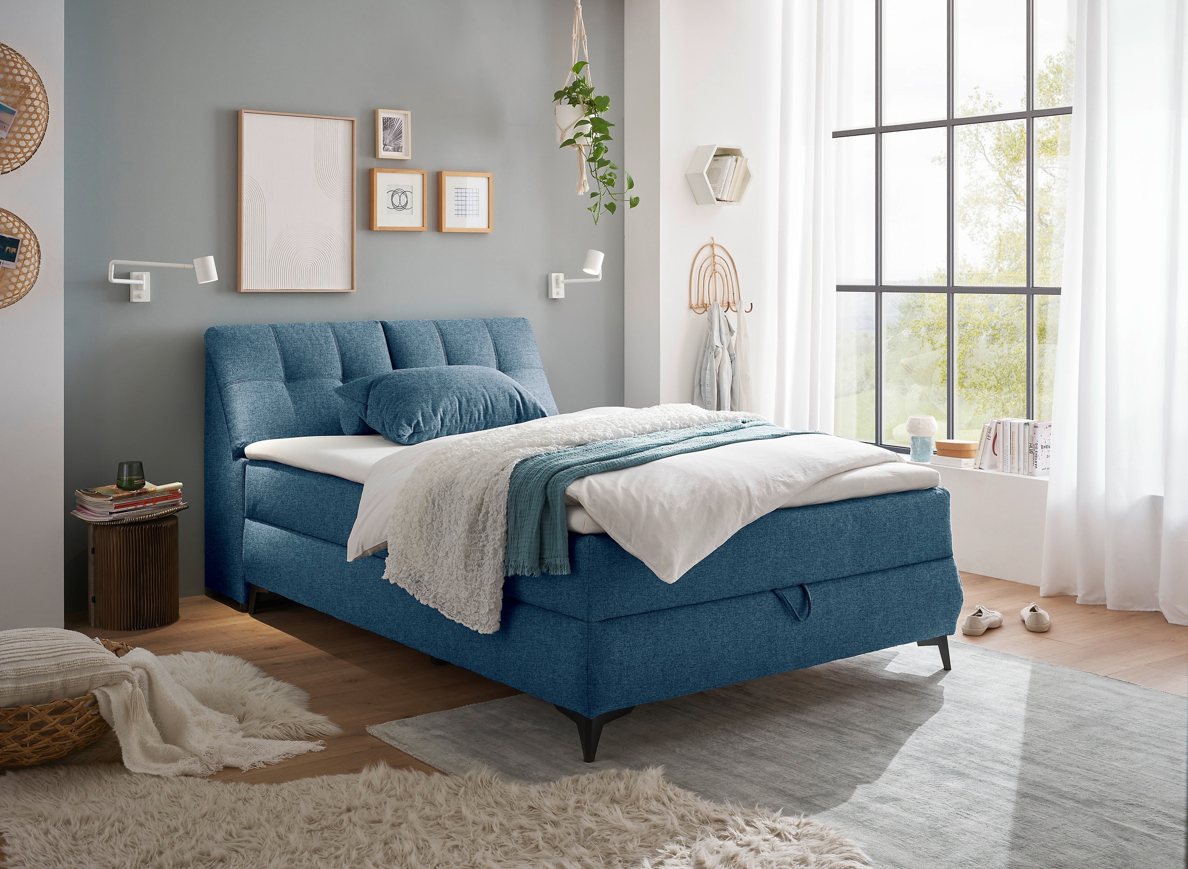 ED EXCITING DESIGN Boxbett »Atlantis«, mit Bettkasten und Stauraum im Kopfteil