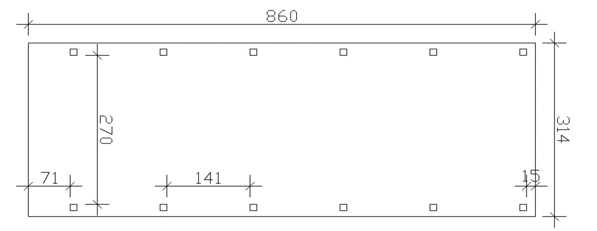 Skanholz Einzelcarport »Friesland«, 270 cm, grün