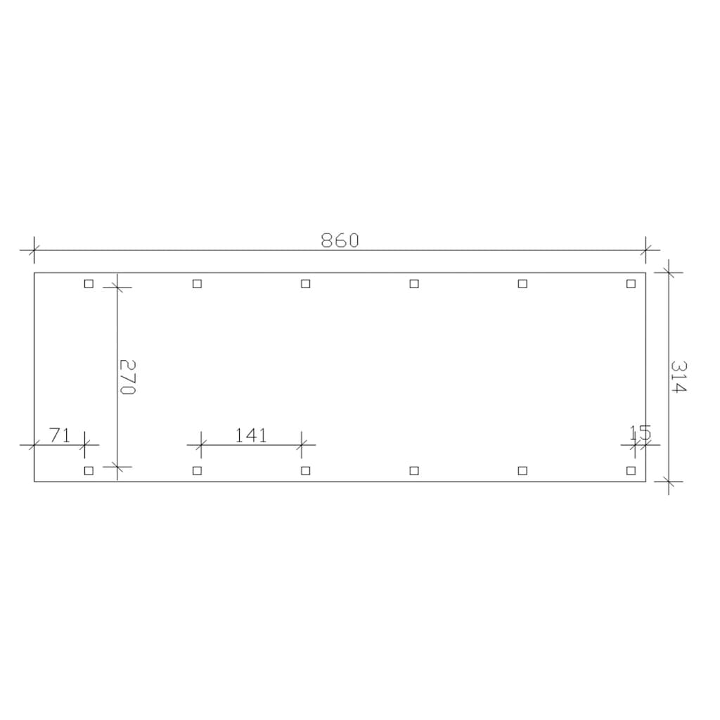 Skanholz Einzelcarport »Friesland«, Holz, 270 cm, grün