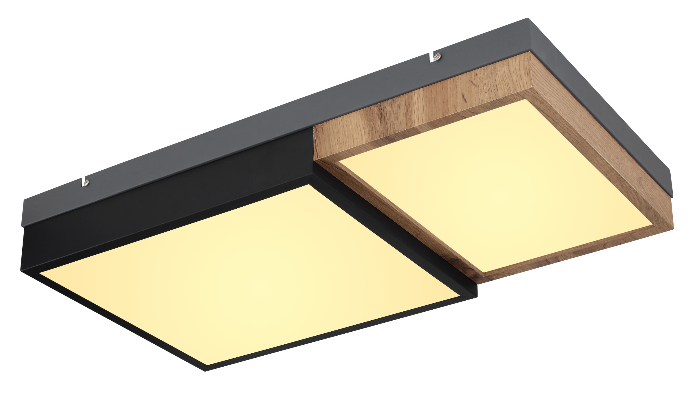 GLOBO LIGHTING LED Deckenleuchte »GUNDI«, Leuchtmittel LED-Modul | LED fest integriert, Deckenlampe/Wohnzimmer/Schlafzimmer/modern/Holz