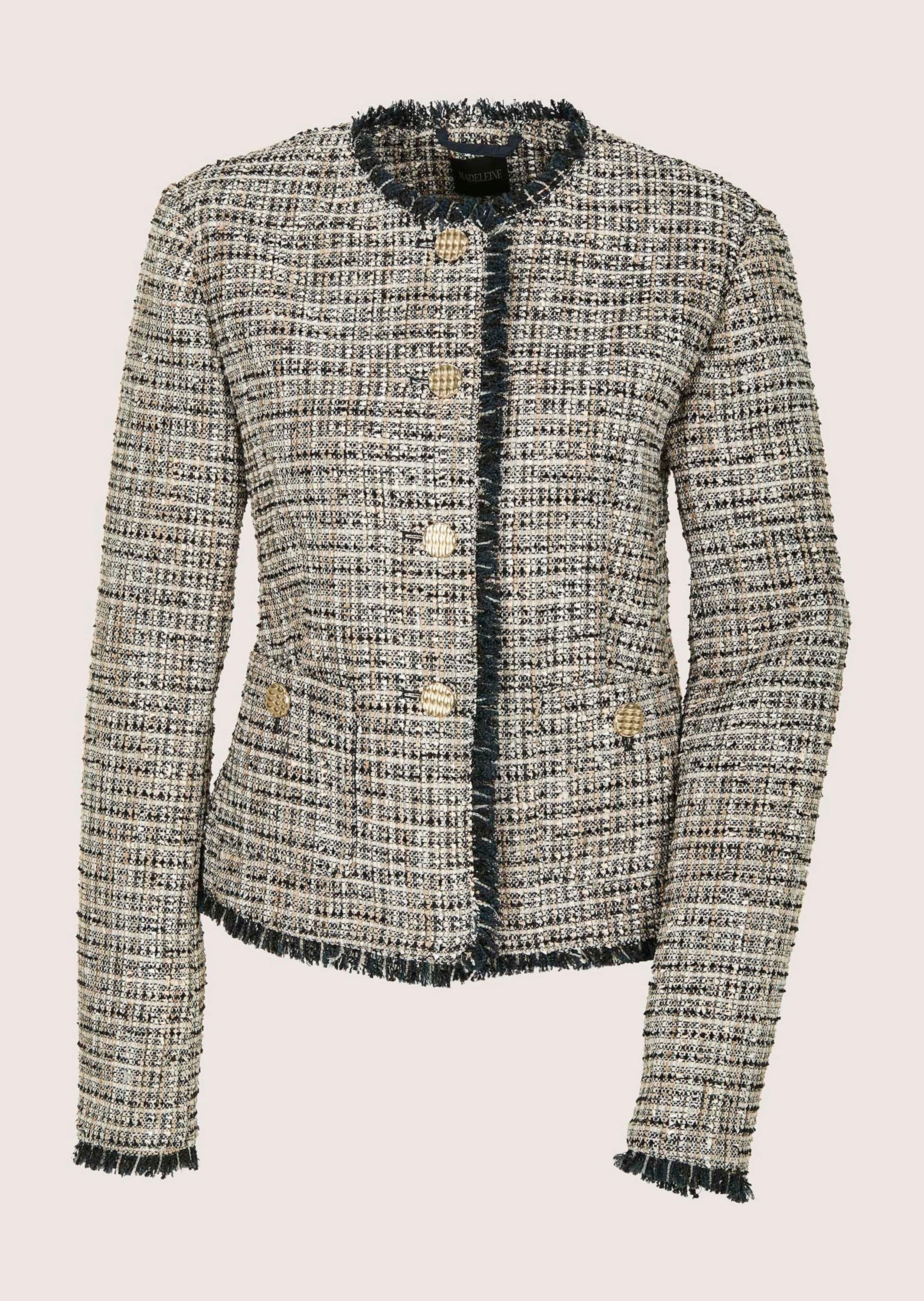 MADELEINE Jackenblazer "Blazer Tweed-Blazer mit Fransendetails" Tweed Blaze günstig online kaufen