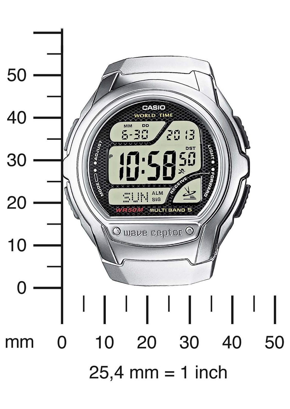 Casio Funk Funkchronograph, Quarzuhr, Armbanduhr, Herrenuhr, Funkuhr, Digitaluhr, Resinarmband