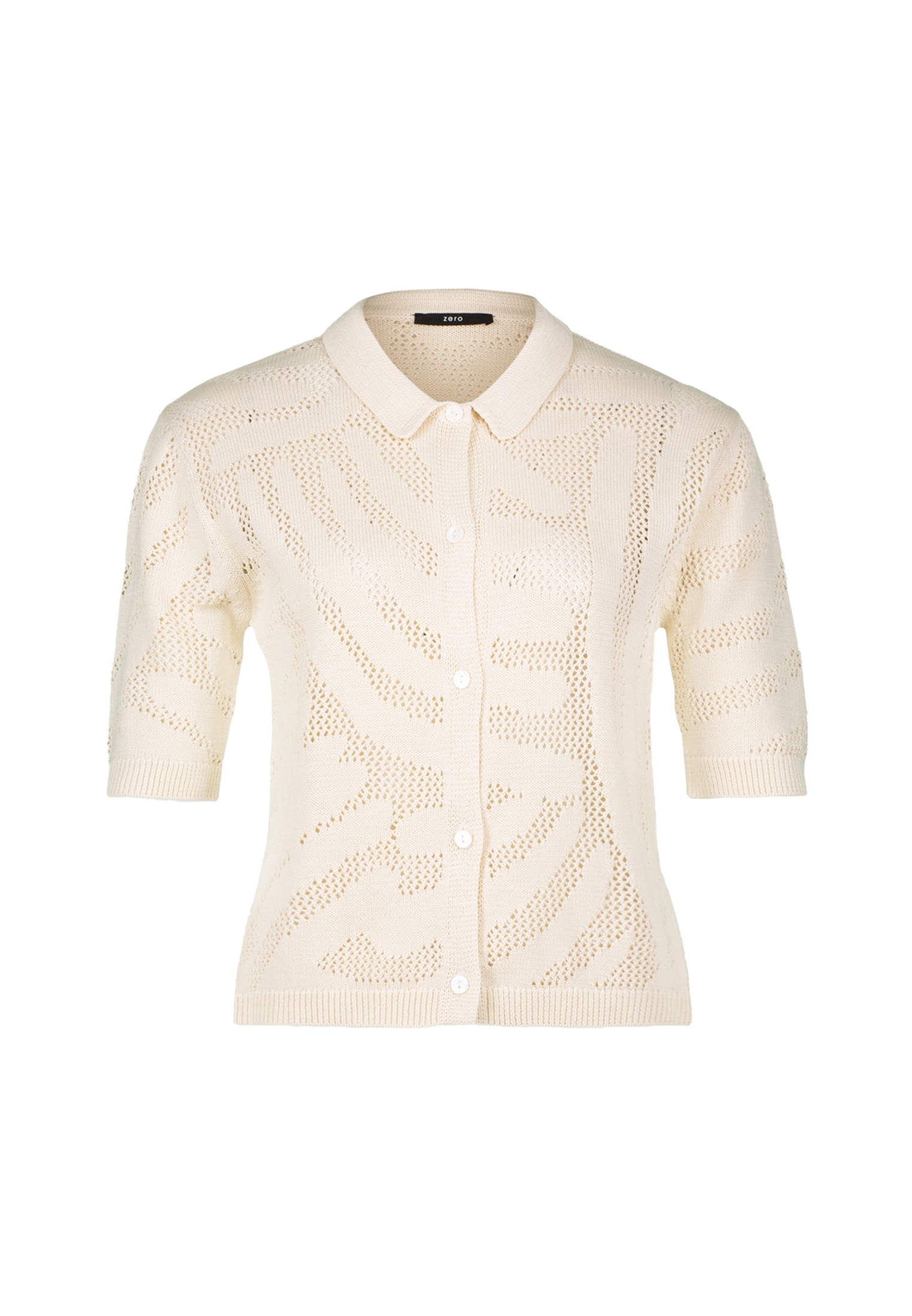 Zero Strickjacke »zero Strickjacke gehäckelt Knopfleiste«, Lochmuster