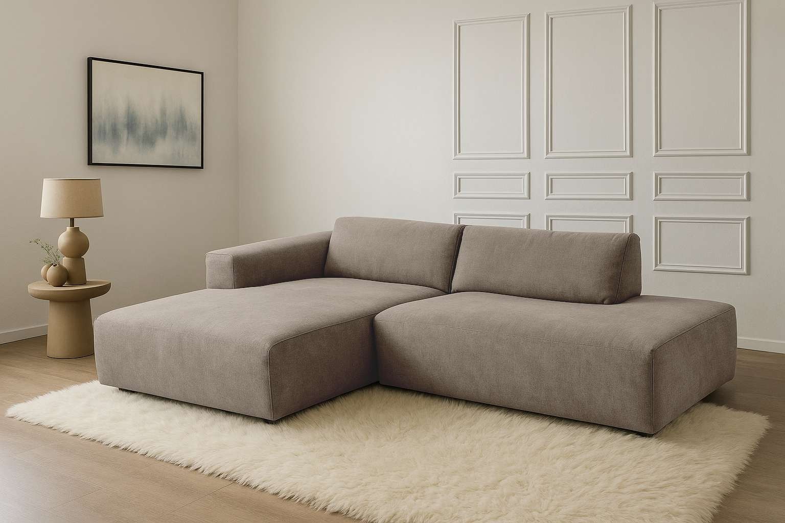 Home affaire Ecksofa "Noord mit Kedernaht, Breite 227 cm, L-Form" Cord, Str günstig online kaufen