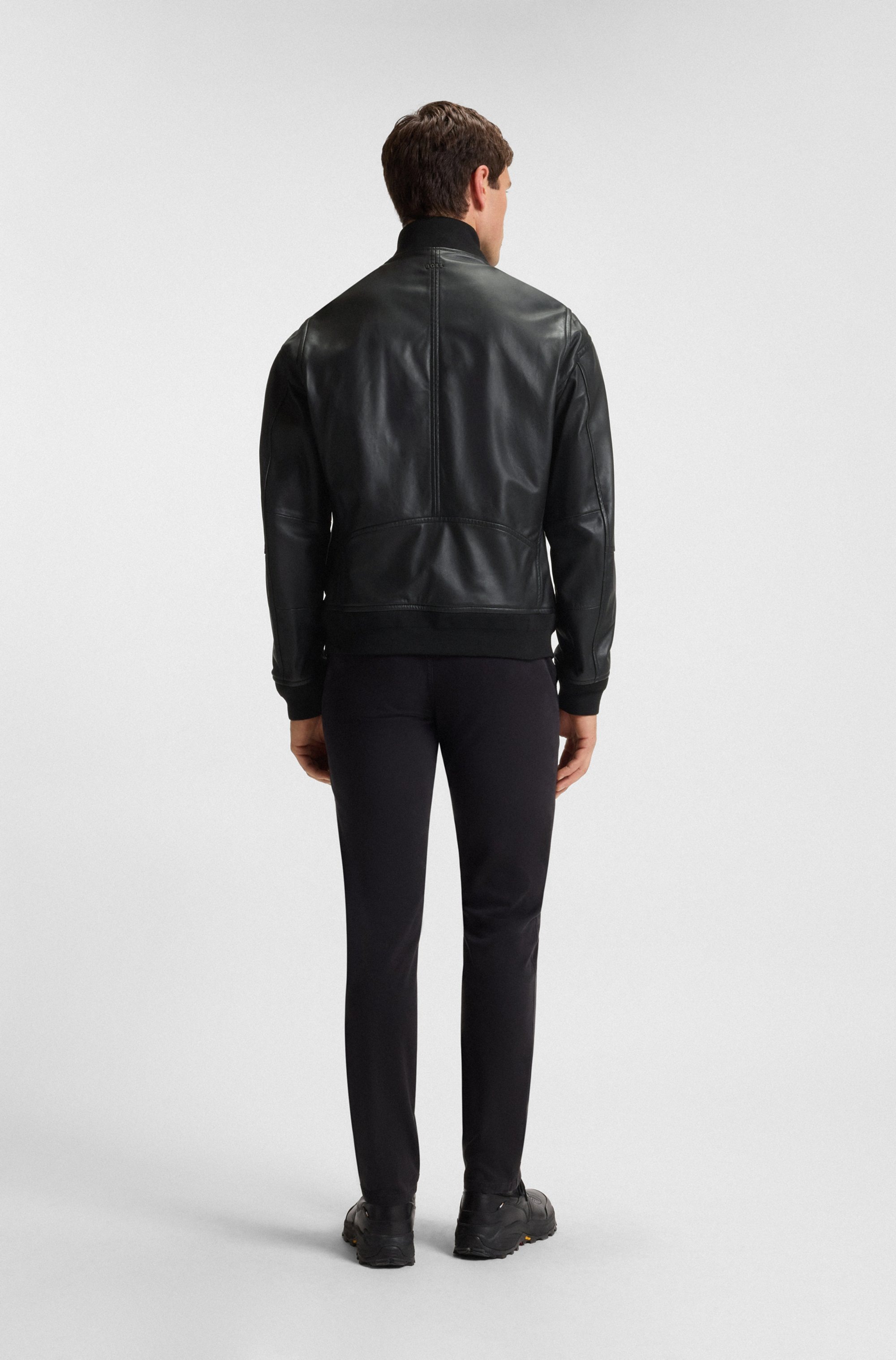 BOSS ORANGE Lederjacke »Jobrice«, regular fit, weiches Material