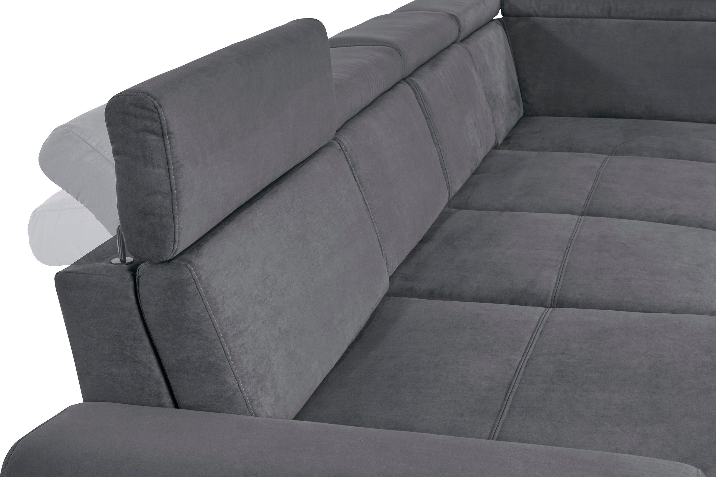 sit&more Wohnlandschaft »Gizeh U-Form«, 12 cm Fußhöhe, inklusive Sitztiefenverstellung und Kopfteilverstellung