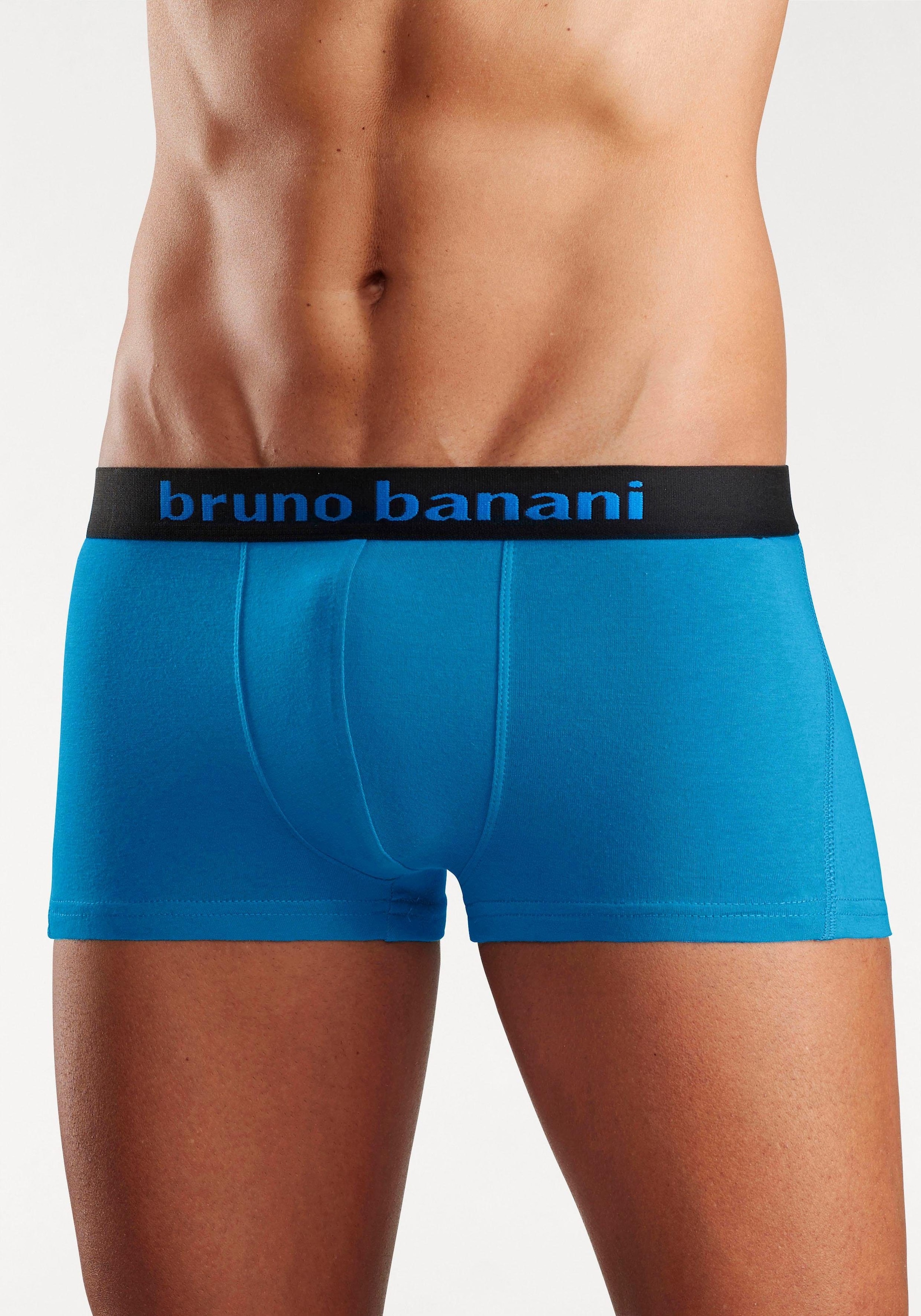 Bruno Banani Boxershorts, (Packung, 4 St.), in Hipster-Form mit Logo Webbund