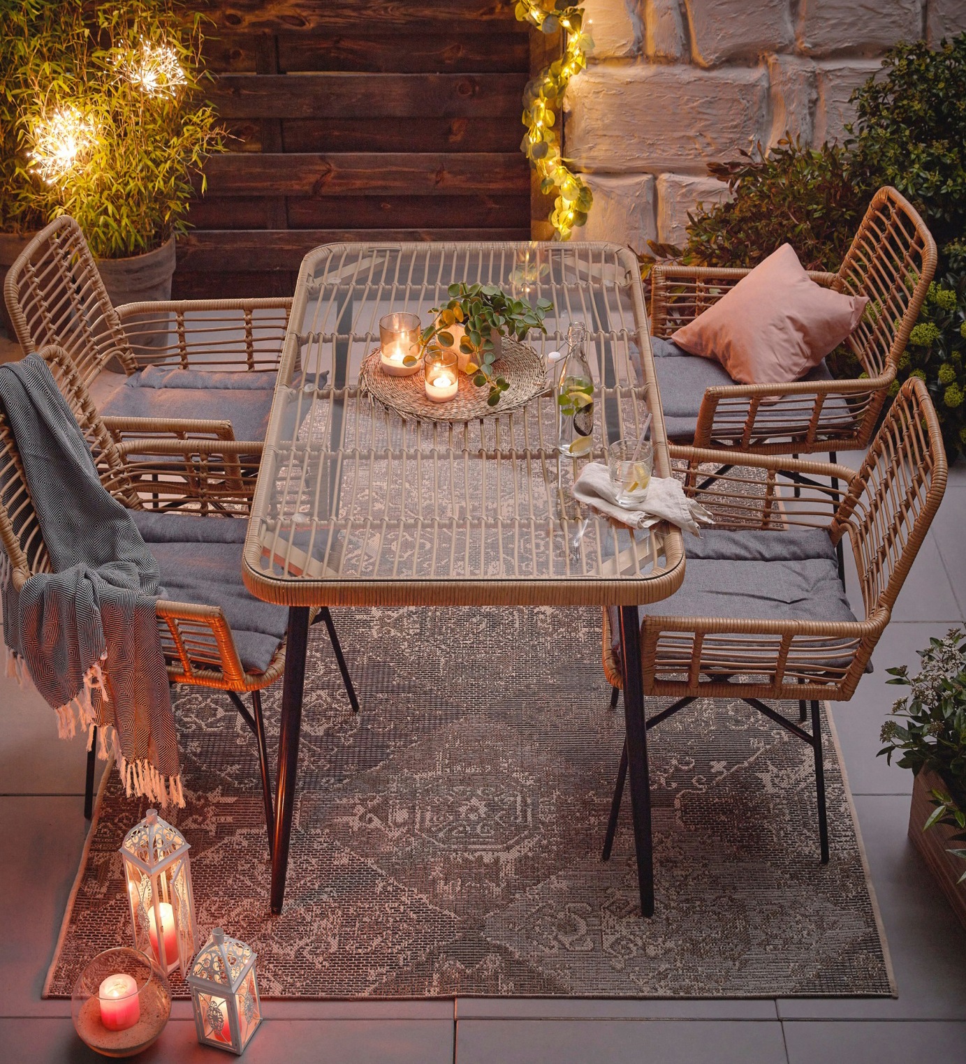 my Flair Garten-Essgruppe 5 Stk. tlg. 1 Tisch, 4 Stühle günstig online kaufen