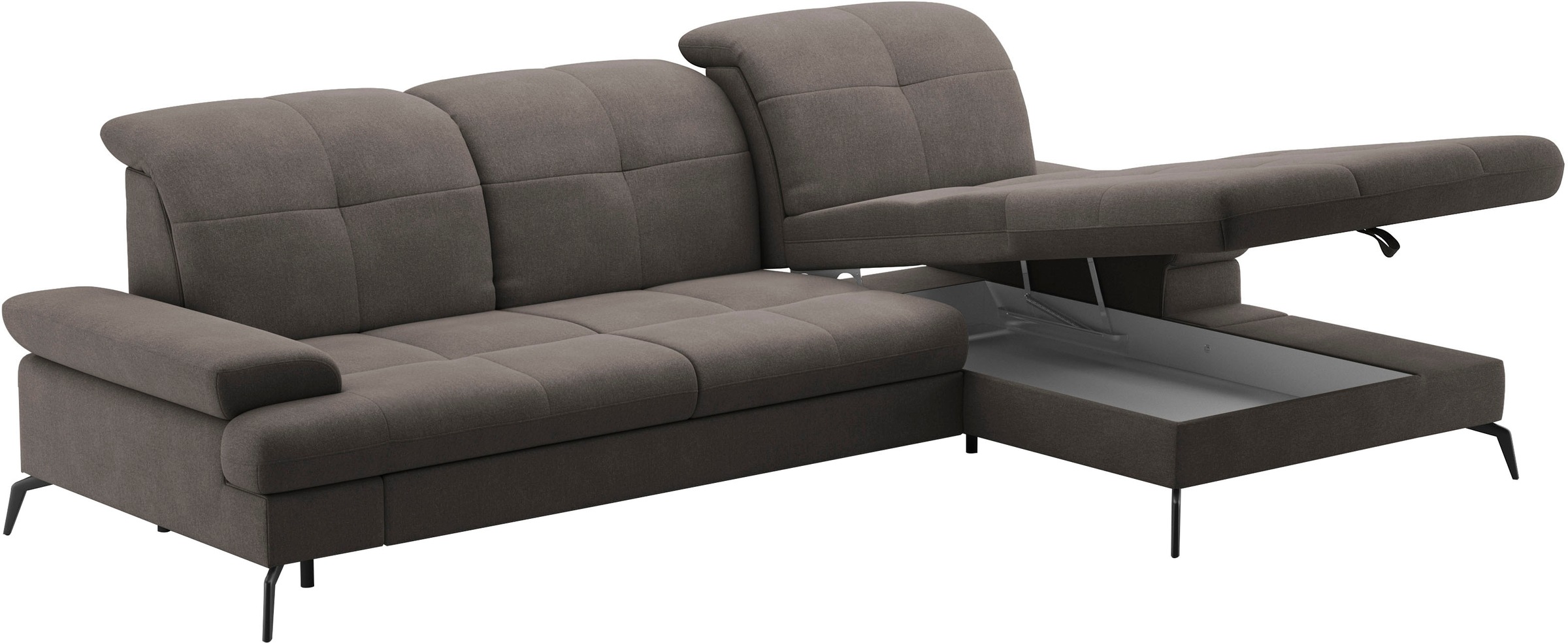 sit&more Ecksofa »Amica, L-Form, inkl. Sitztiefenverstellung & Armteilverstellung«, wahlweise mit Bettfunktion, Bettkasten und Kopfteilverstellung