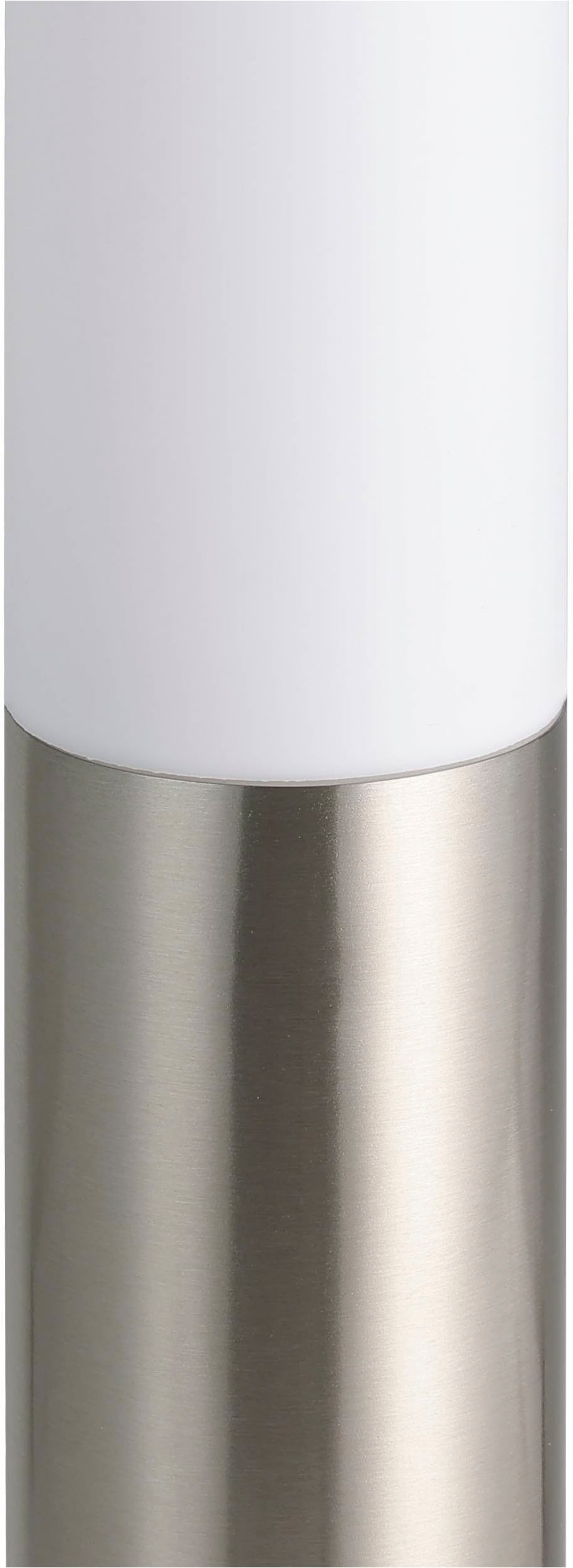 EGLO Stehlampe »Helsinki Stehlampe, Außenleuchte, silber, weiß, E27, IP44, Lampe« E27 1 Stk. Stehleuchte - H45 x Ø7,5 cm - edelstahl - 1X12W exkl.