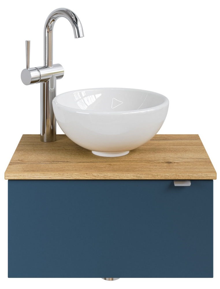 Saphir Waschtisch »Serie 6915 Waschschale mit Unterschrank für Gästebad, Gäste WC«, 51 cm mit Keramik-Aufsatzbecken und 1 Tür