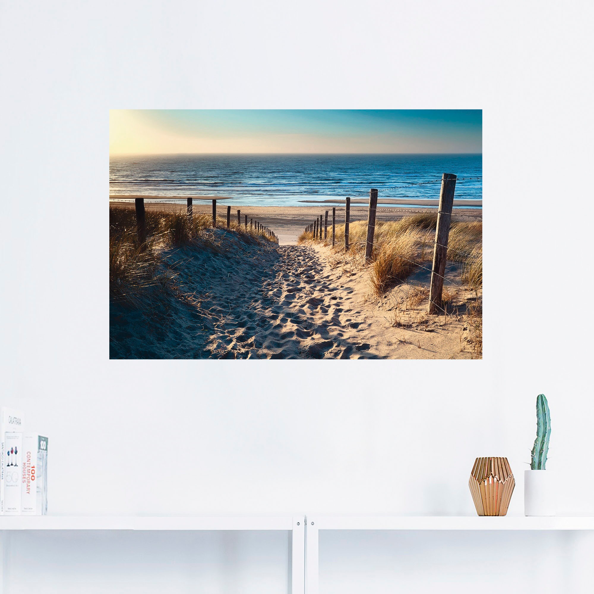 Artland Wandbild "Weg zum Nordseestrand Sonnenuntergang", Strand, (1 St.), günstig online kaufen