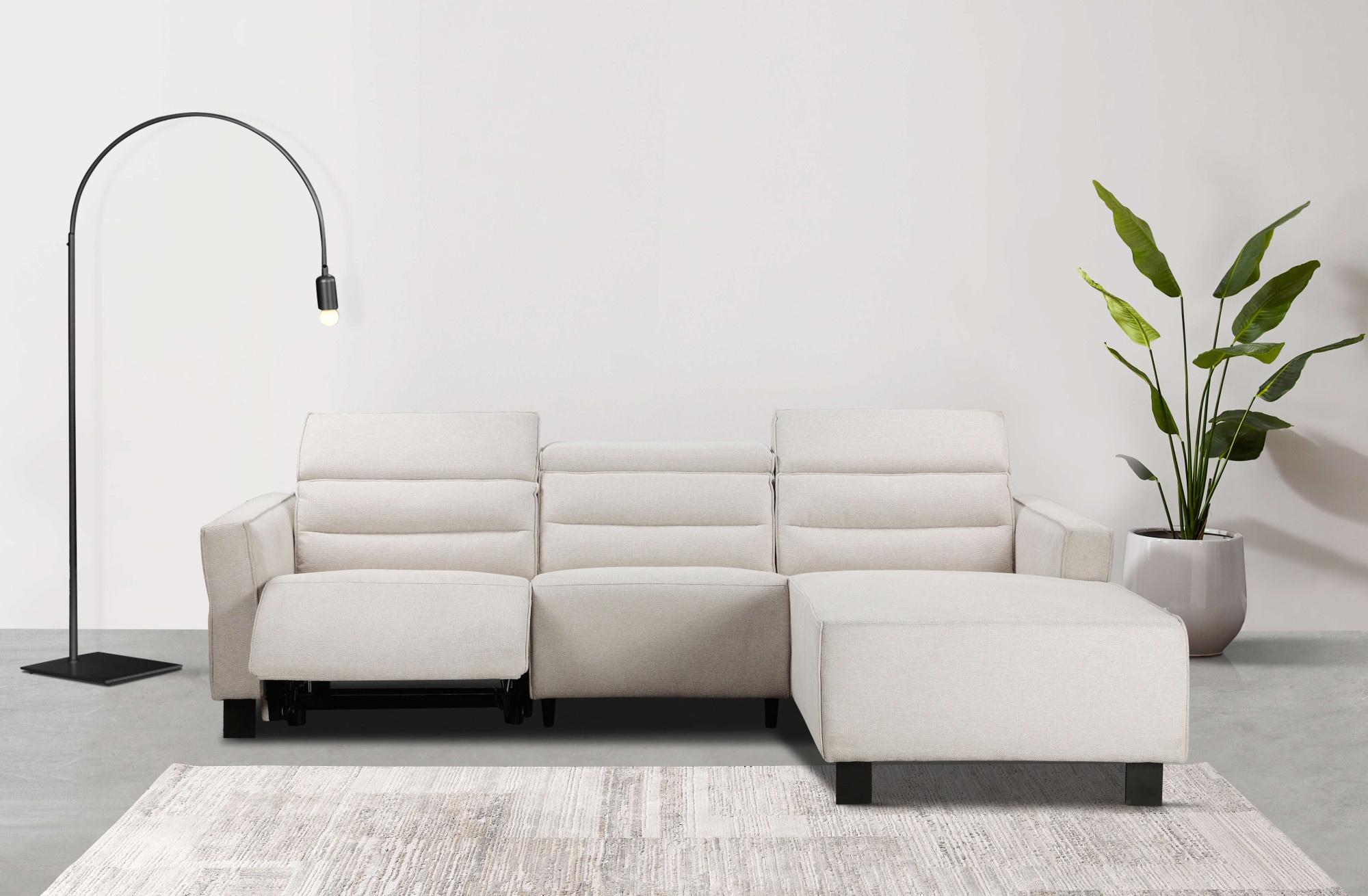 Places of Style Ecksofa »Carpari, L-Form, 263 cm, mit manueller o. elektrischer Relaxfunktion«, und USB/ Kopfteilverstellg