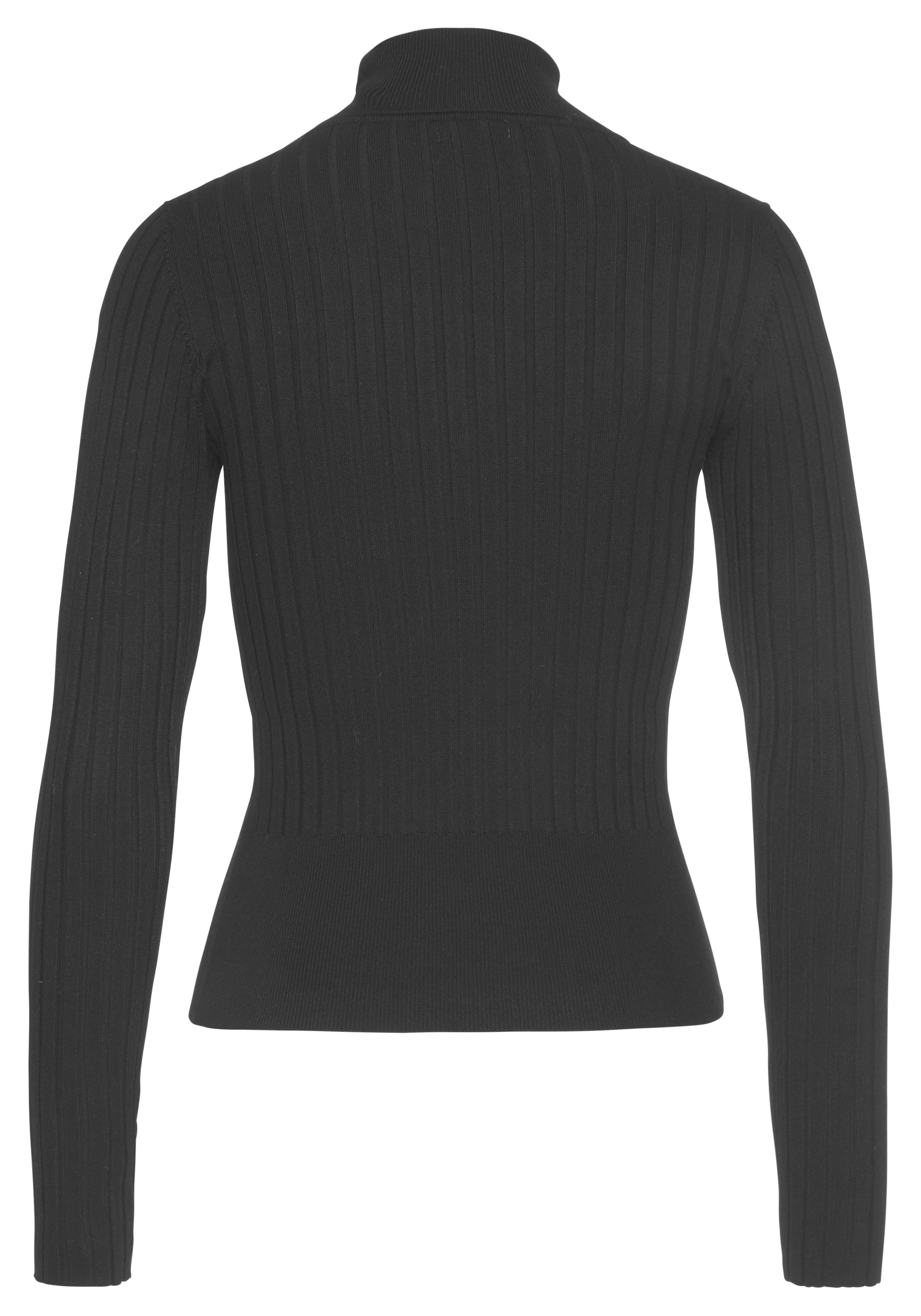 LASCANA Rollkragenpullover, aus weichem Rippstrick, figurbetonter Strickpullover