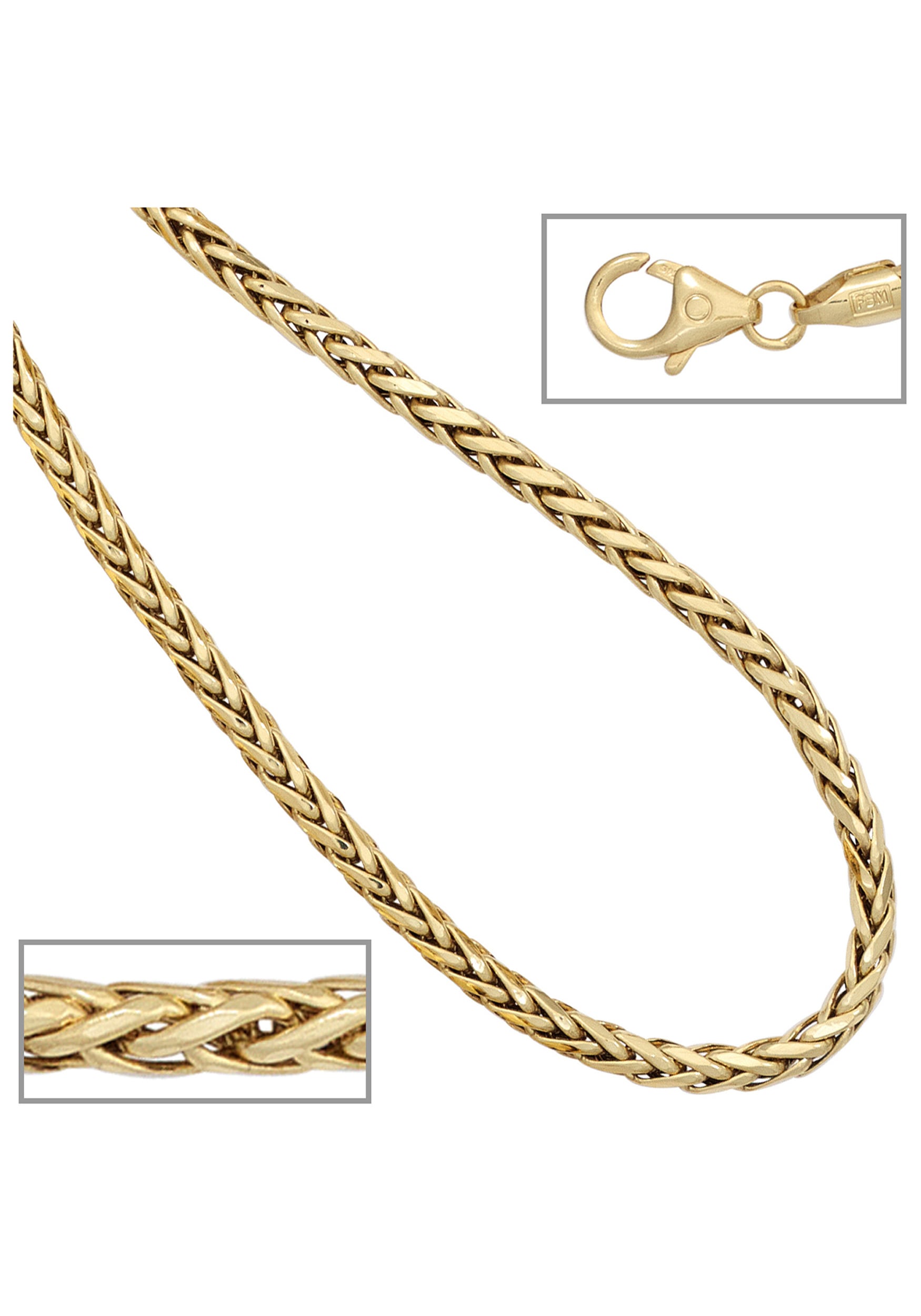 JOBO Goldkette, Zopfkette 585 Gold 45 cm 2,6 mm