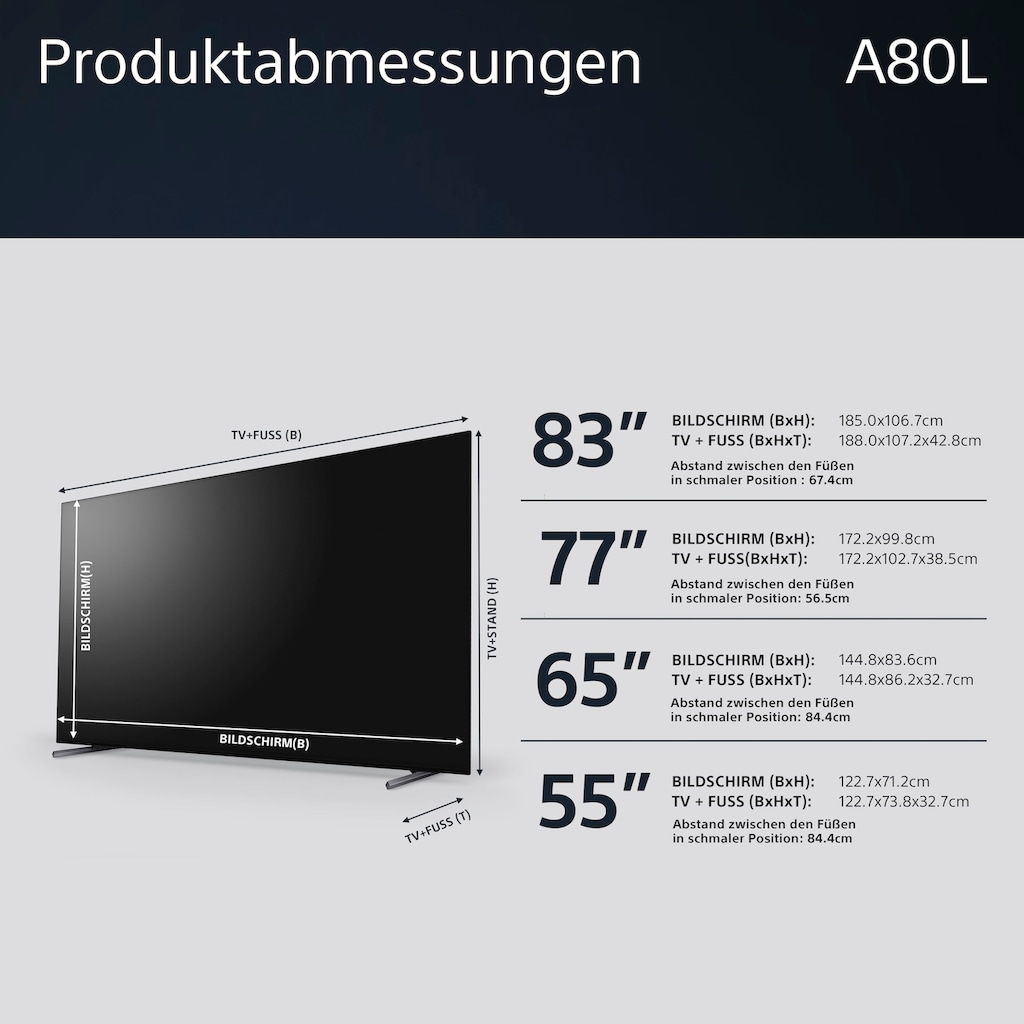 Sony OLED-Fernseher »XR-77A80L«, 195 cm/77 Zoll, 4K Ultra HD, Google TV-Smart-TV-Android TV