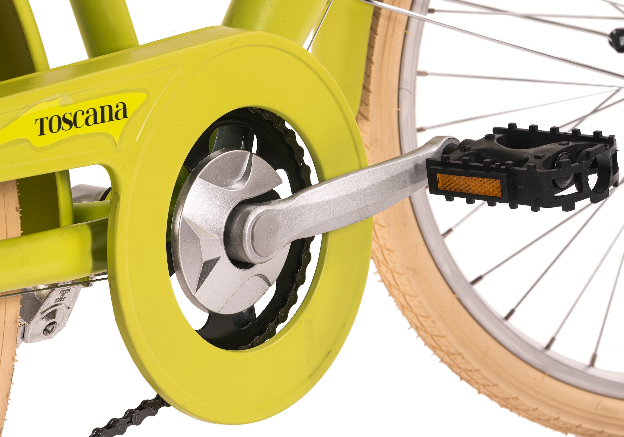 Dacapo Kinderfahrrad »Kinderfahrrad 24'' Toscana grün 6 Gänge RH 41 cm«, 6 Gang, Shimano, Tourney Schaltwerk, Kettenschaltung