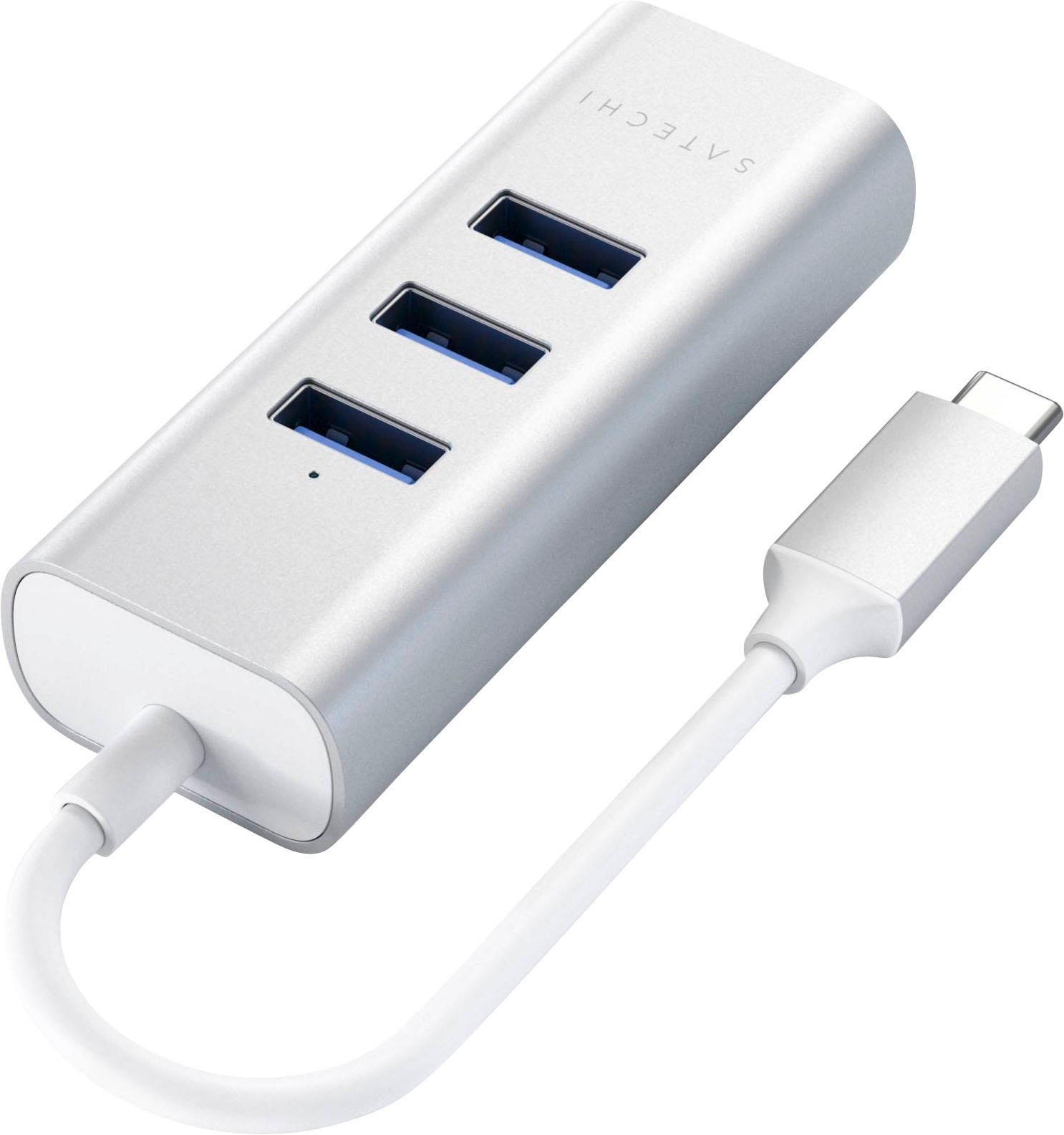 Satechi USB-Adapter »Type-C 2-in-1 3 Port USB 3.0 Hub & Ethernet«, USB 3.0 Typ A-RJ-45 (Ethernet) zu USB Typ C