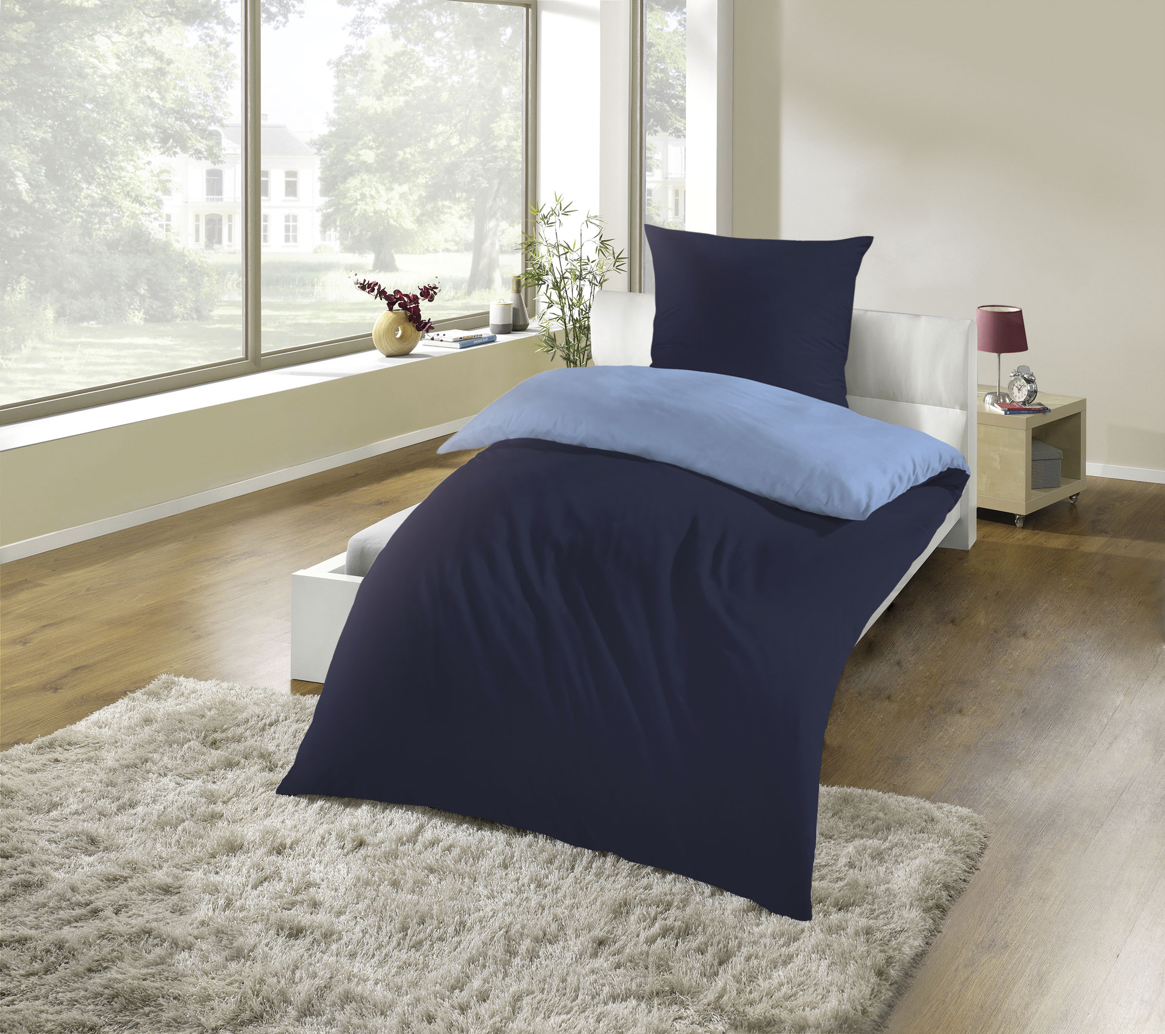 KiNZLER Wendebettwäsche "Mikrofaser "Cashmere Touch"" 2 Unifarben, besonders weich