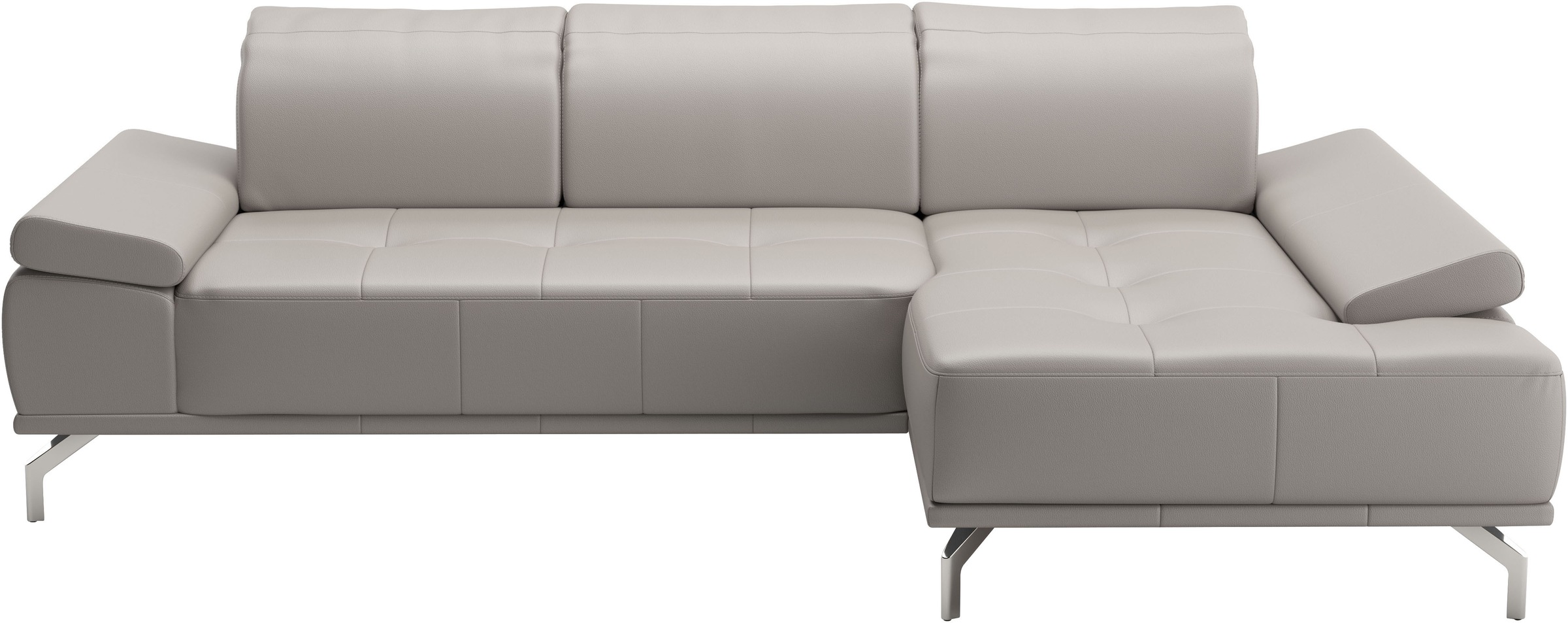 Ecksofa HOME AFFAIRE "Caluna", grau (light grau), B:280cm H:81cm T:174cm, Sofas, Ecksofa, Inkl.Sitztiefenverstellung, wahlweise mit Kopf- und Armteilverstellung 9