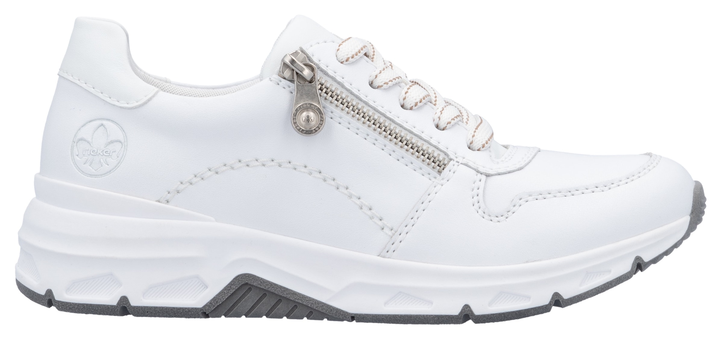 Rieker Sneaker, mit seitlichem Reißverschluss, Freizeitschuh, Halbschuh, Schnürschuh
