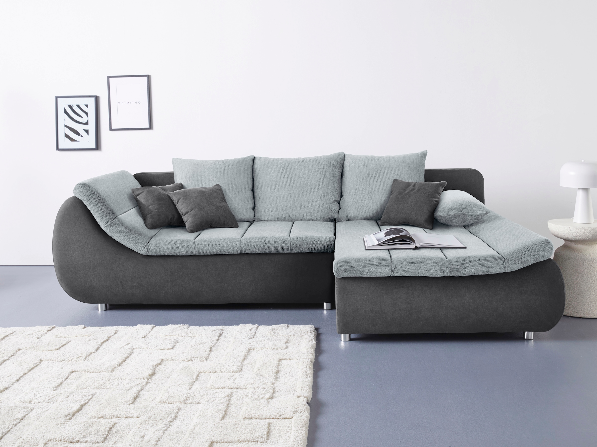 Home affaire Ecksofa "Imola, elegant und modern, aktuelle Steppung im Sitz, günstig online kaufen