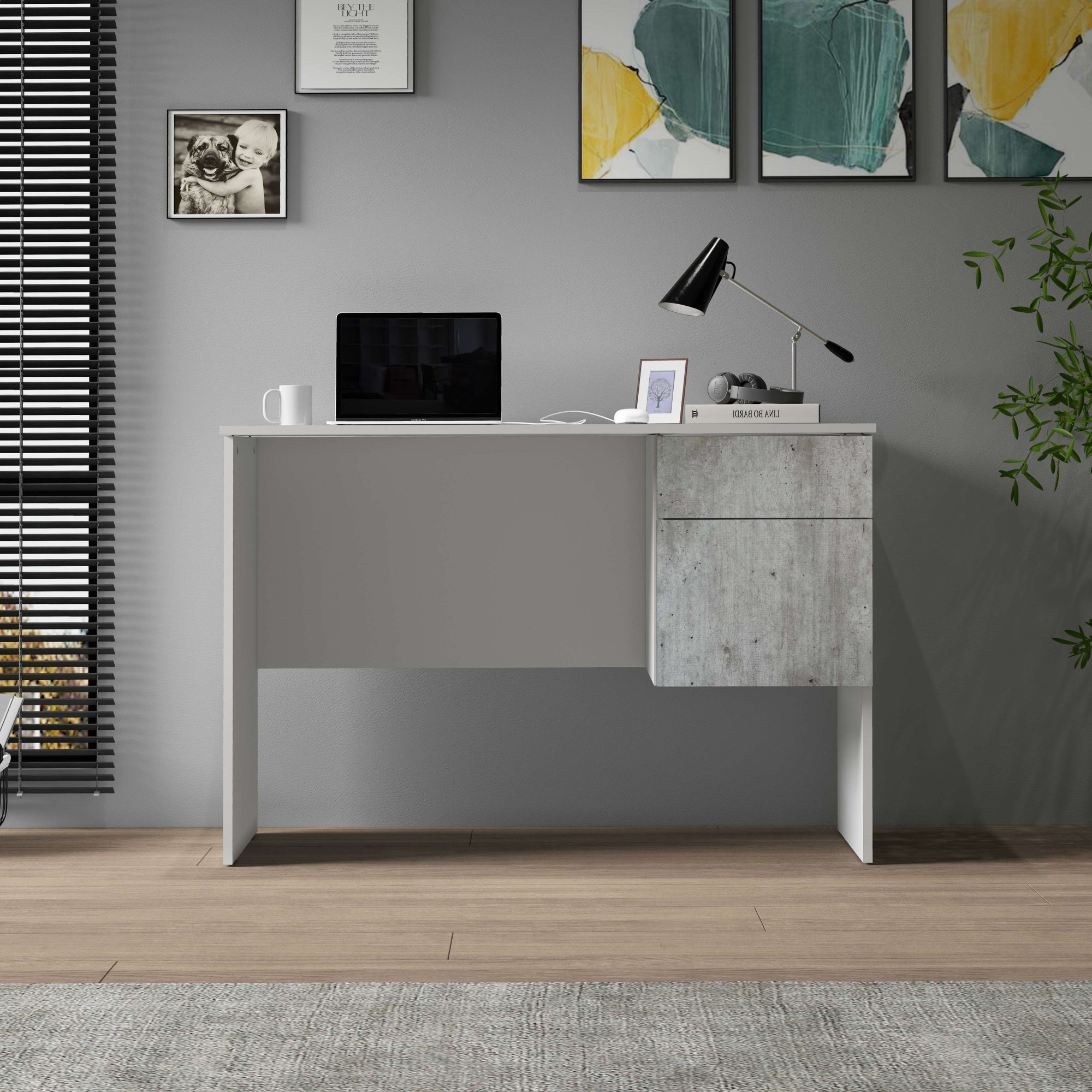 INOSIGN Schreibtisch »Coro, kleiner Computertisch, Bürotisch«, mit 1 Tür & 1 Schublade, Breite 110 cm, Made in Italy
