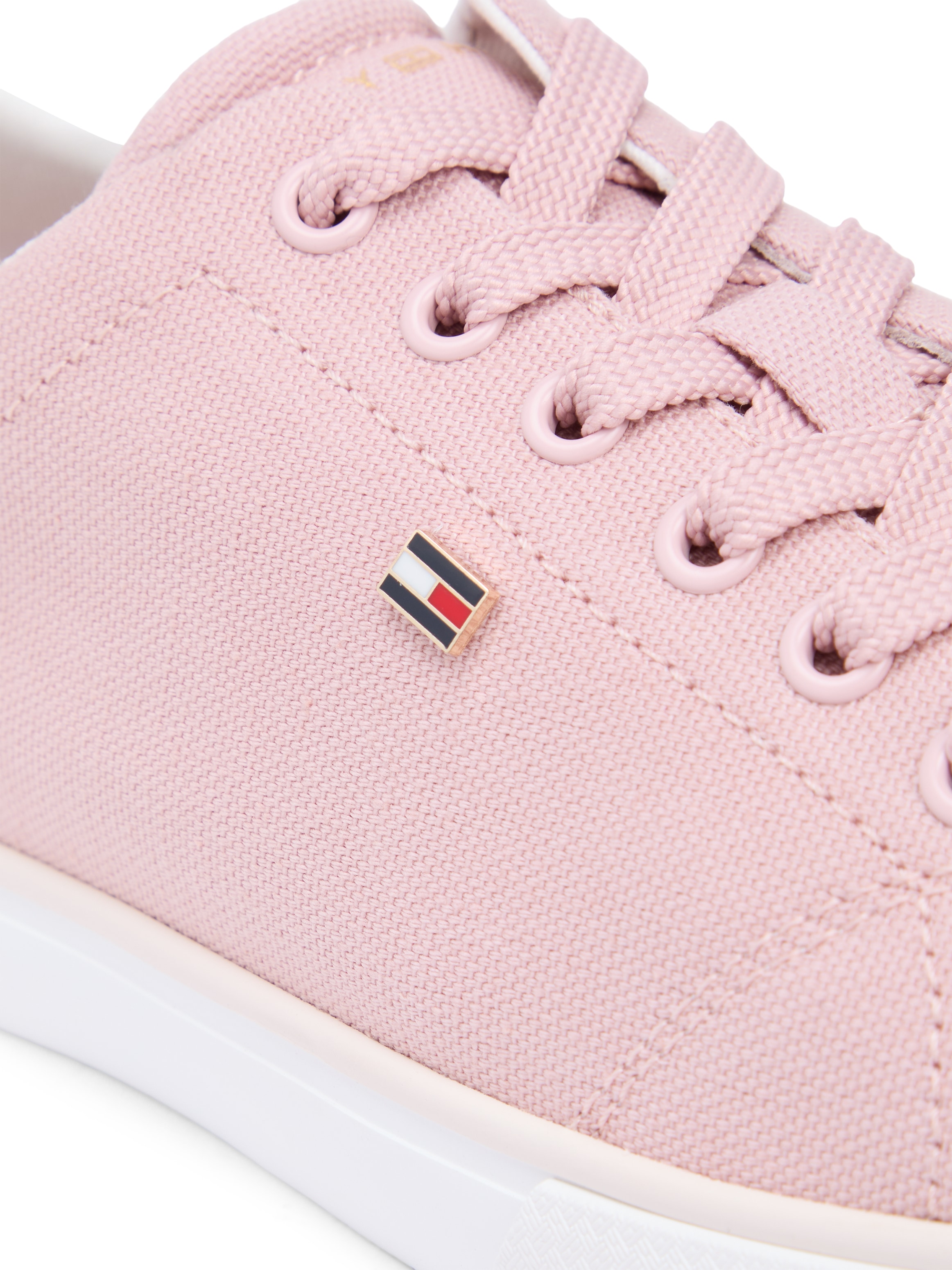Tommy Hilfiger Plateausneaker »TH LOW PROFILE VULC CANVAS«  Halbschuh, Schnürer, Freizeitschuh mit gepolstertem Schaftrand