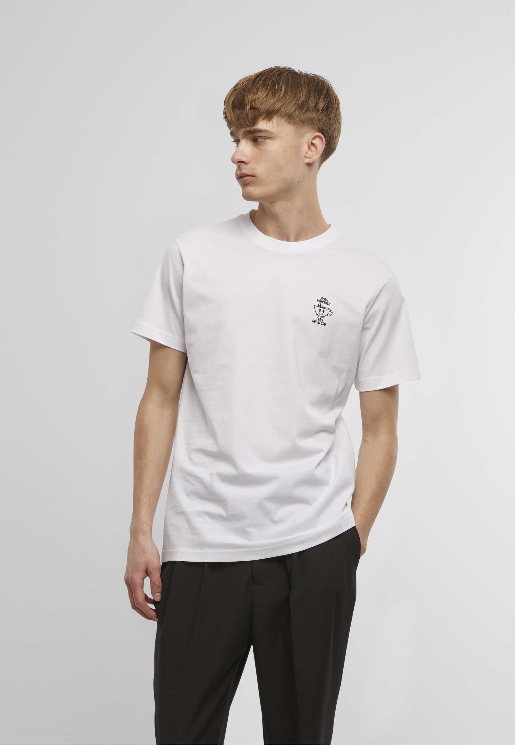 MisterTee T-Shirt »MisterTee Herren More Espresso Less Depresso Tee EMB« 1 Stk.