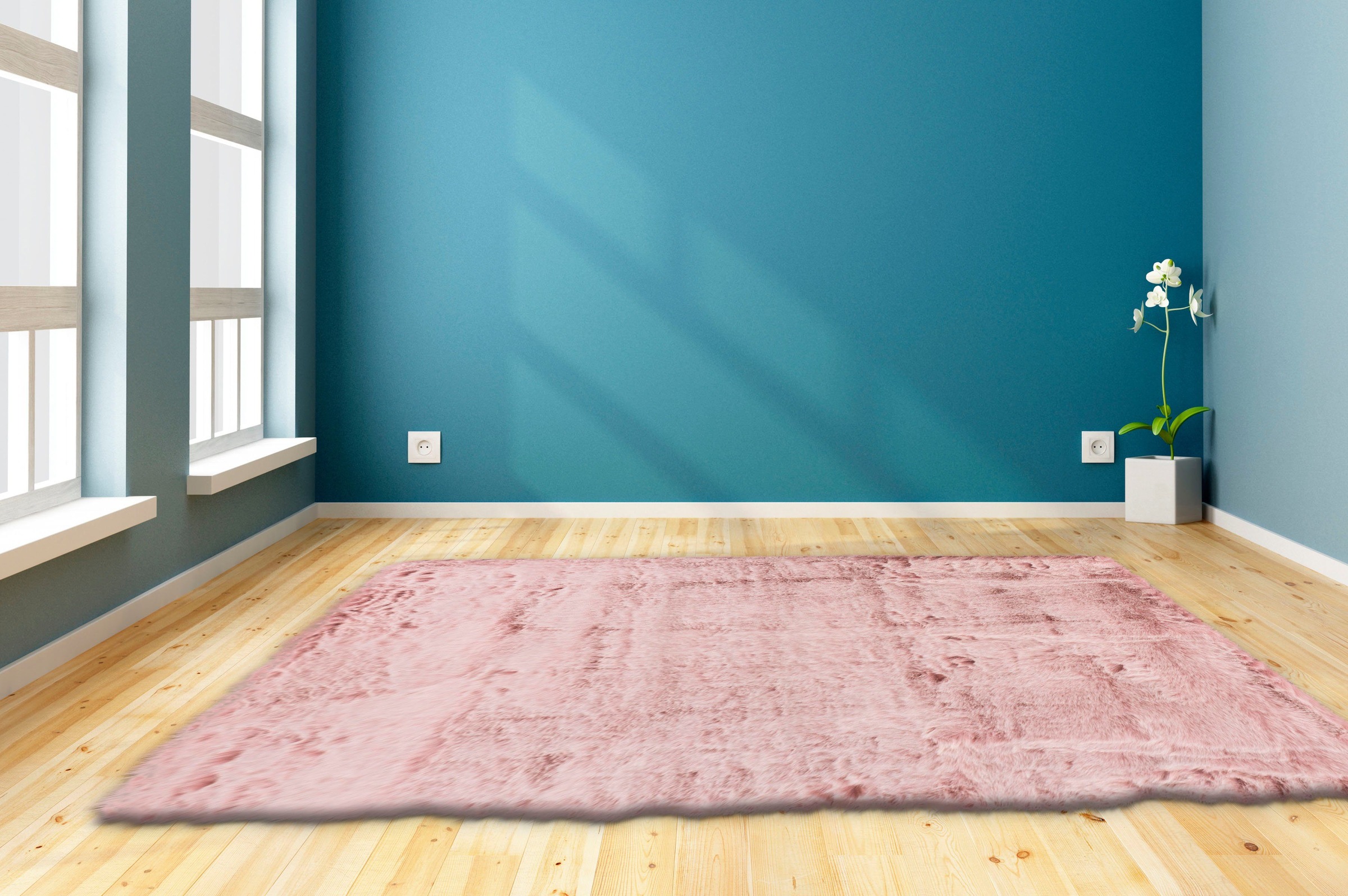 my home Hochflor-Teppich »Aysu«, rechteckig, 52 mm Höhe, einfarbiger Teppich, besonders weich und kuschelig