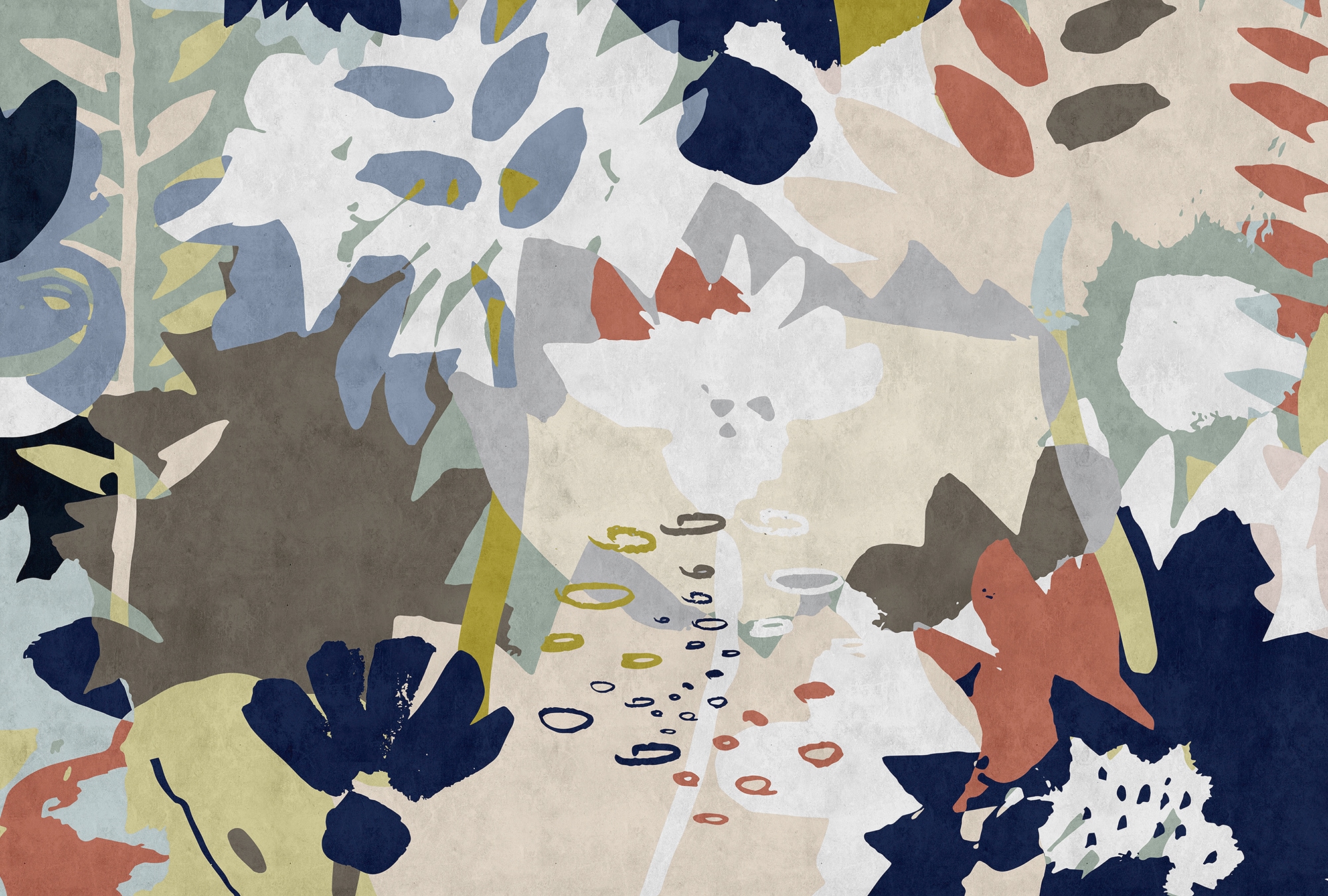 living walls Fototapete "Walls by Patel Floral Collage 4" glatt Vlies, Wand, Schräge