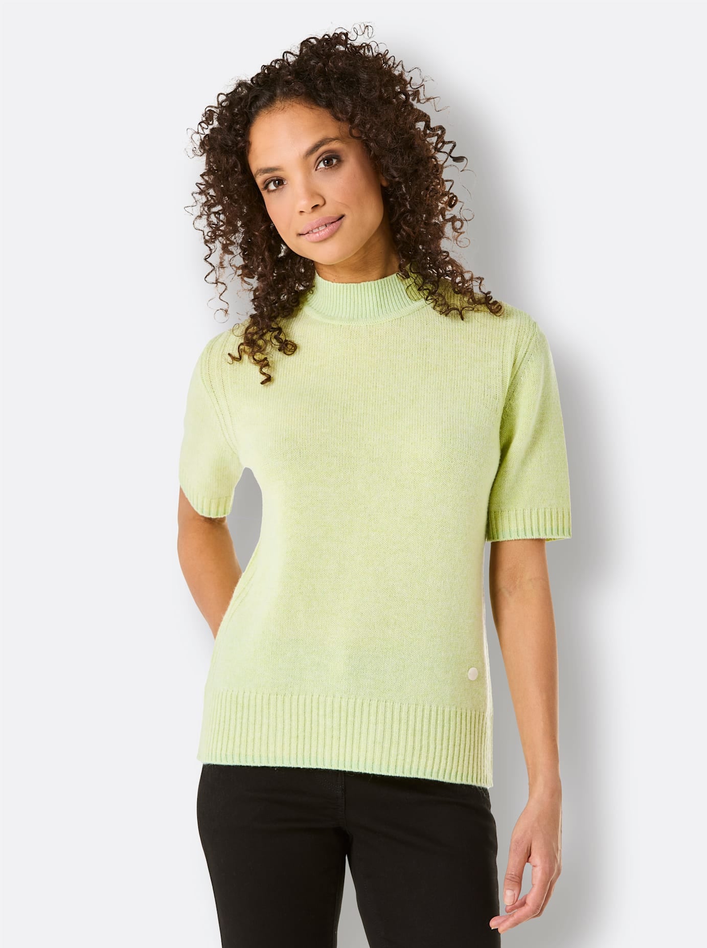 CREATION L PREMIUM Kurzarmpullover "Merino-Kaschmir-Pullover" günstig online kaufen