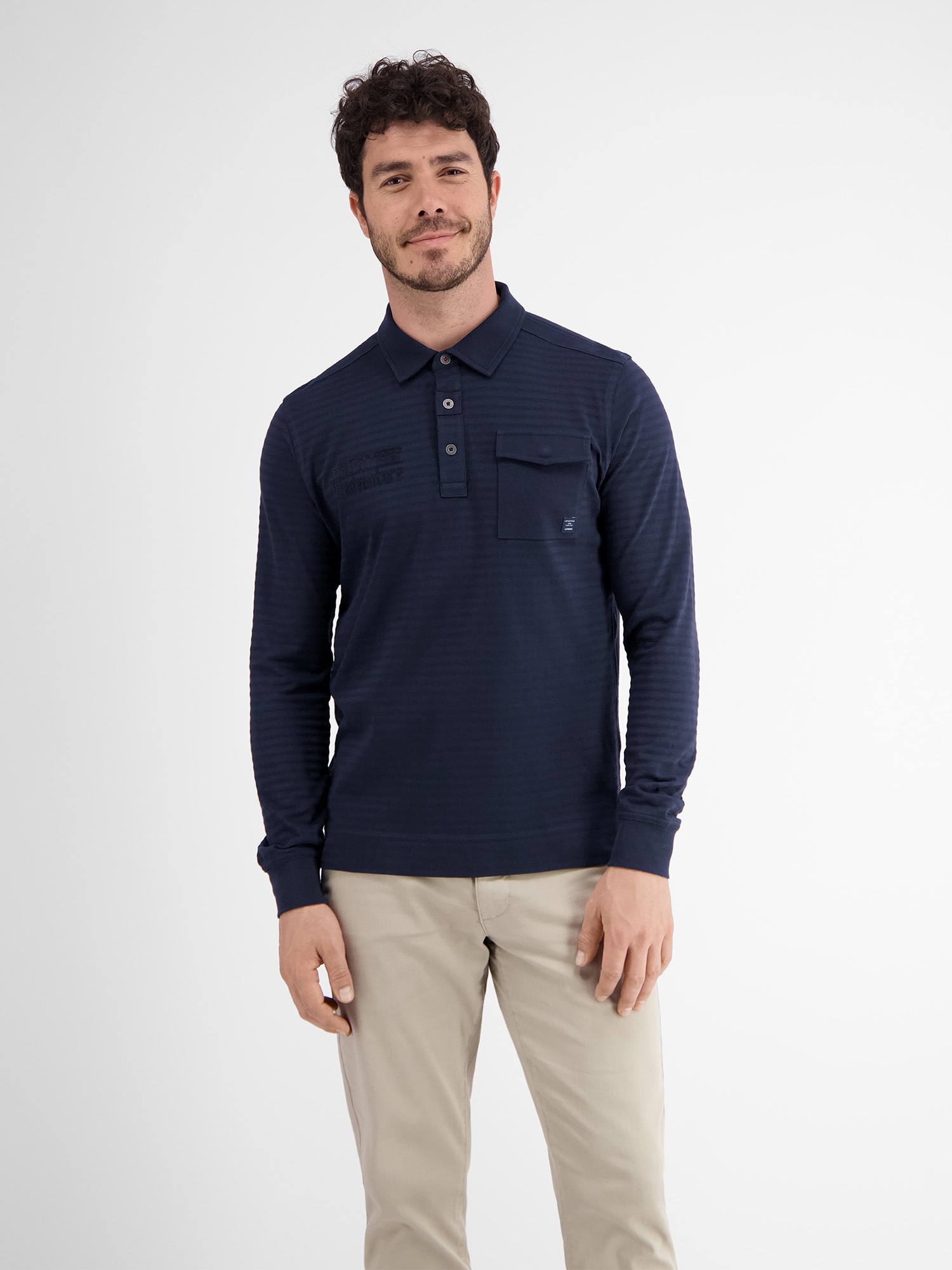 LERROS Langarm-Poloshirt "LERROS Longsleeve-Polo, gestreift"