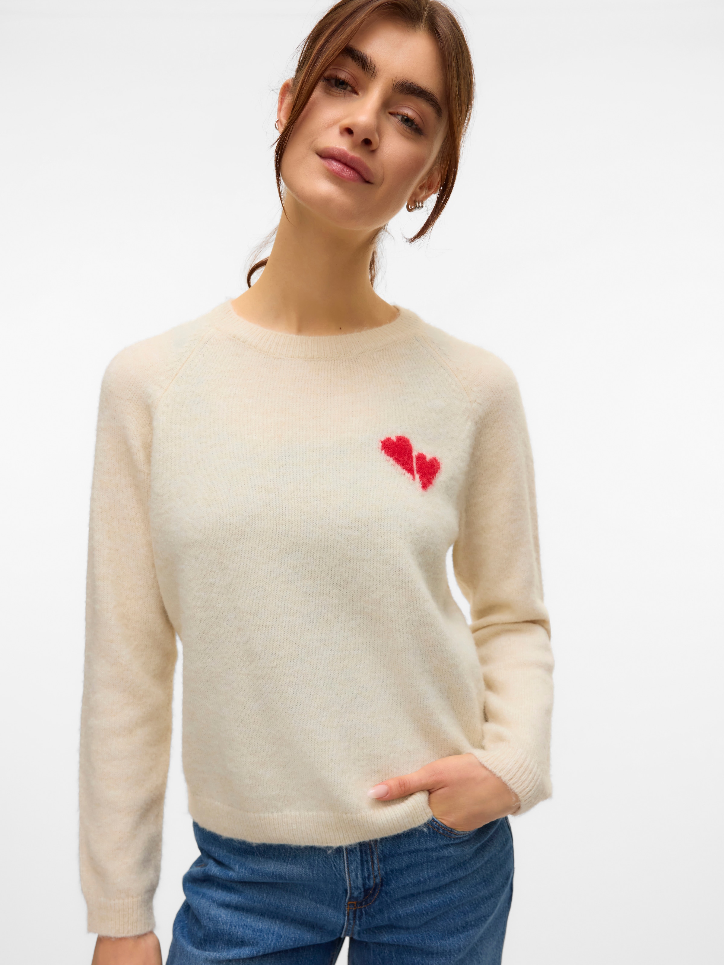 Vero Moda Strickpullover "VMBAM LS O-NECK PULLOVER BOO ENT" günstig online kaufen