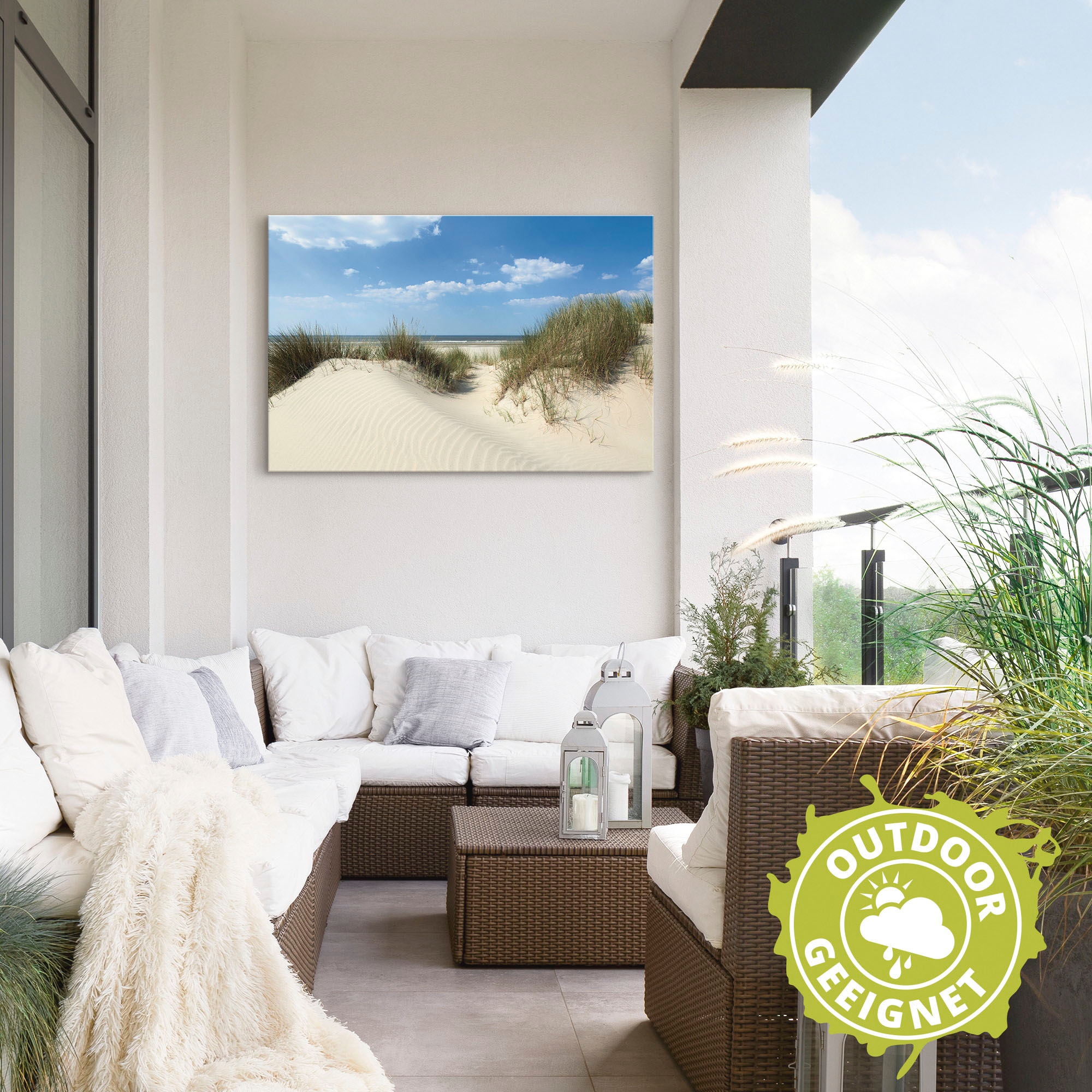 Artland Wandbild »Düne mit Meeresblick«, Strand, (1 St.), als Alubild, Outdoorbild, Leinwandbild, Poster in verschied. Größen