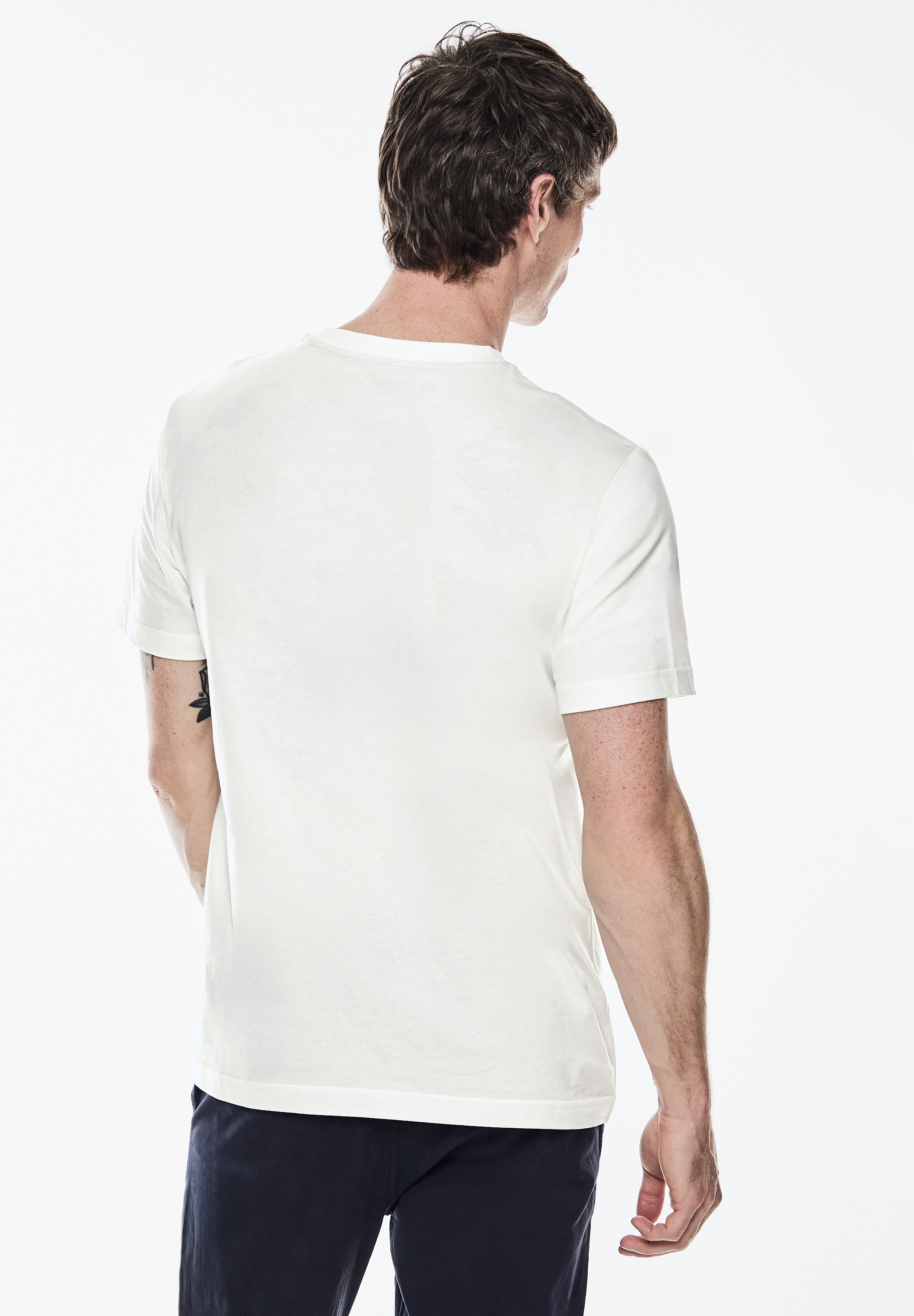STREET ONE MEN Rundhalsshirt, aus reiner Baumwolle