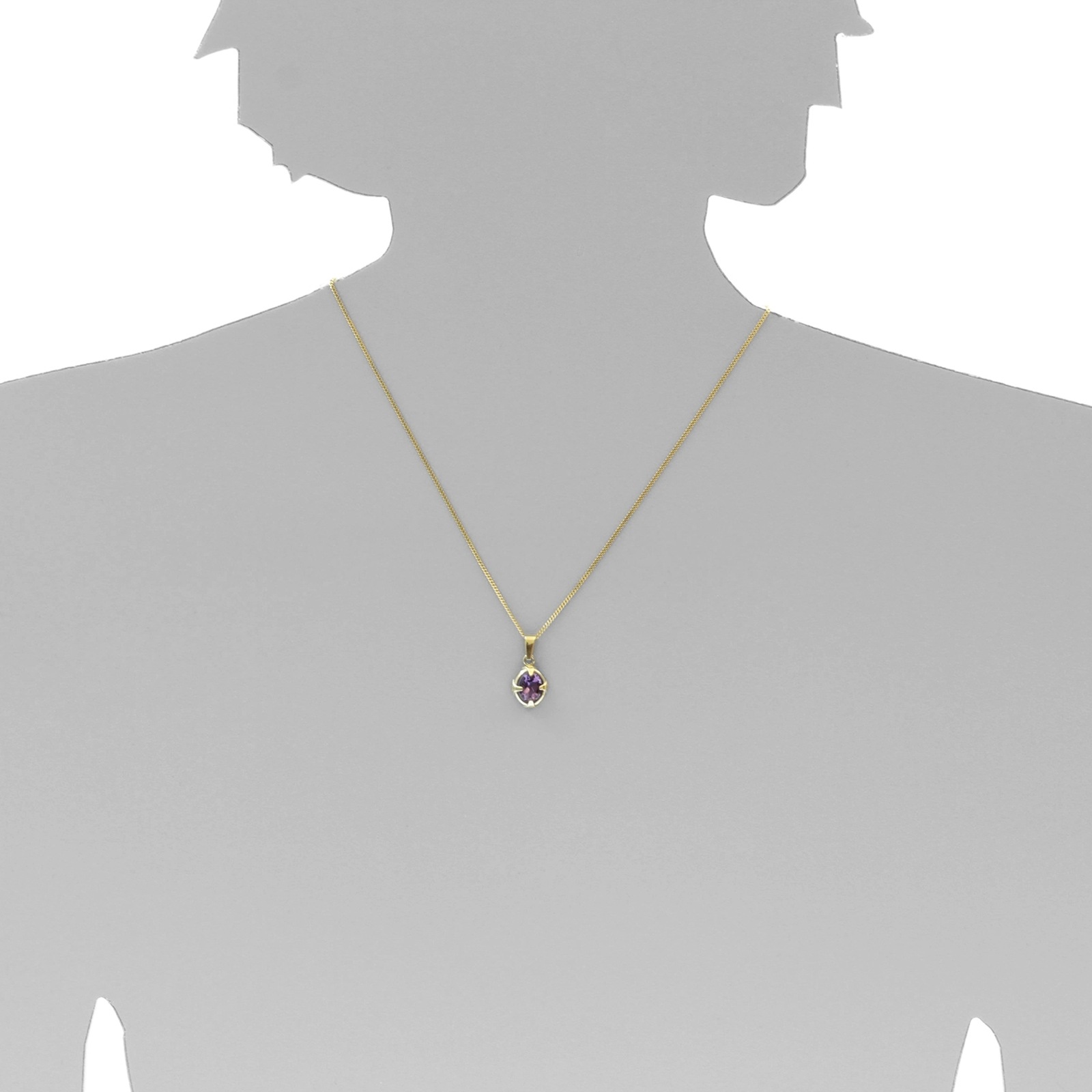 Kettenanhänger OSTSEE-SCHMUCK "- Winola 9x7 - Gold 333/000 - Amethyst" Gr. 21, gold (gold 333, goldfarben, gelb), Schmuckanhänger, Damen, Gelbgold 333, Kettenanhänger 6