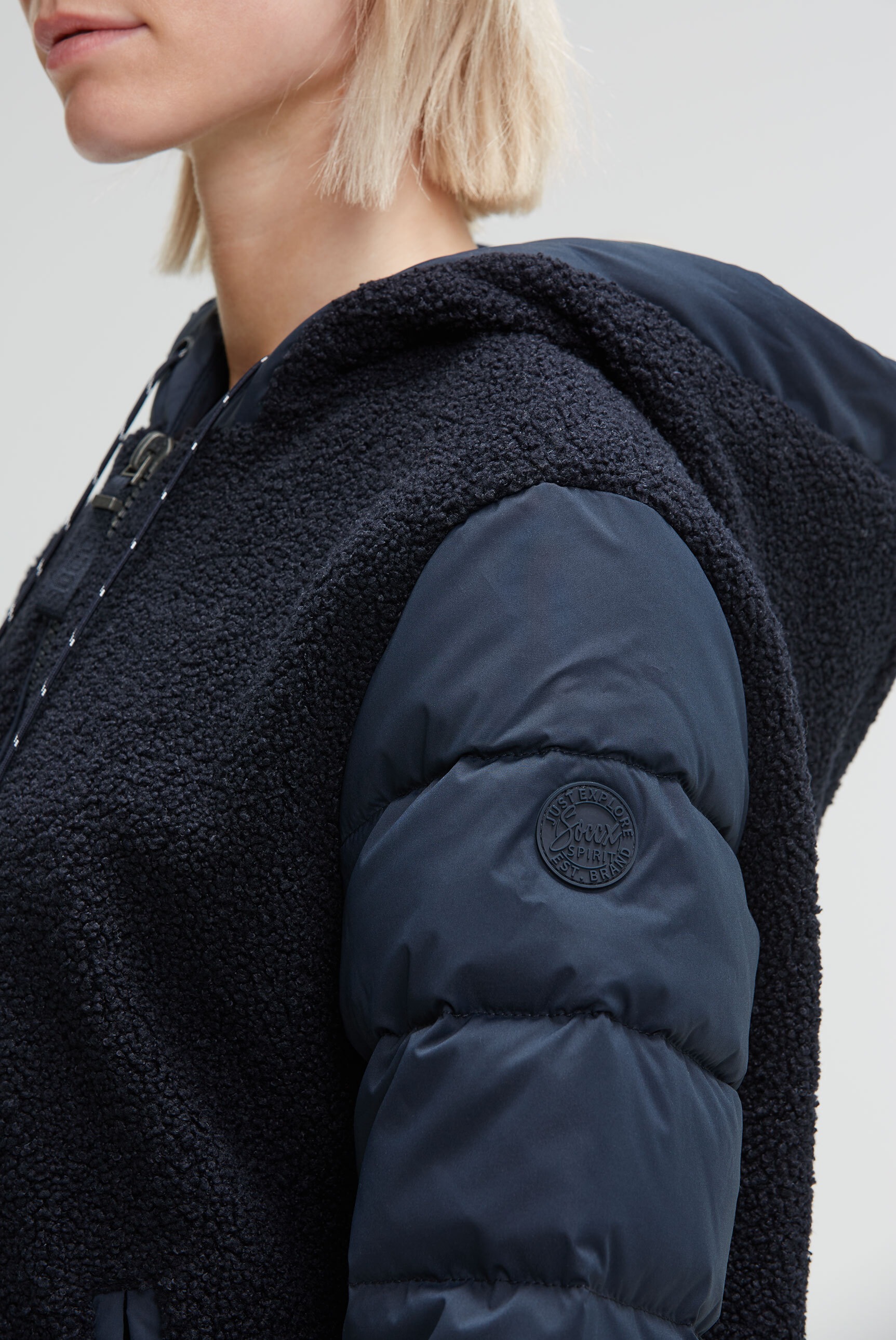 SOCCX Fleecejacke mit Kapuze mit Windbreaker-Bündchen