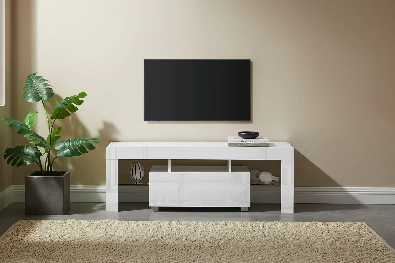 OTTO home TV-Board "Cassy" Hochglanz-Fronten, viel Stauraum und Metallschie günstig online kaufen