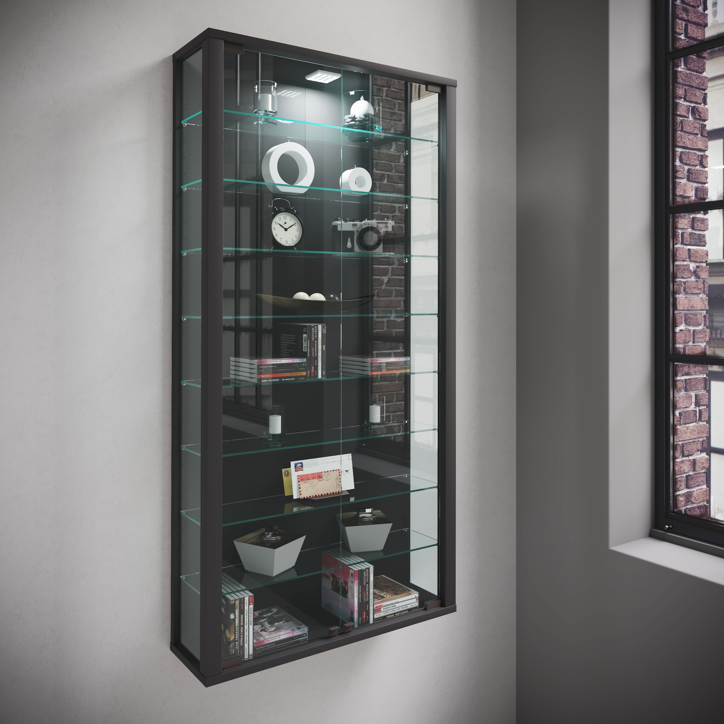 VCM Wandregal »Wandvitrine Hängevitrine Glasvitrine Vitrosa Maxi«