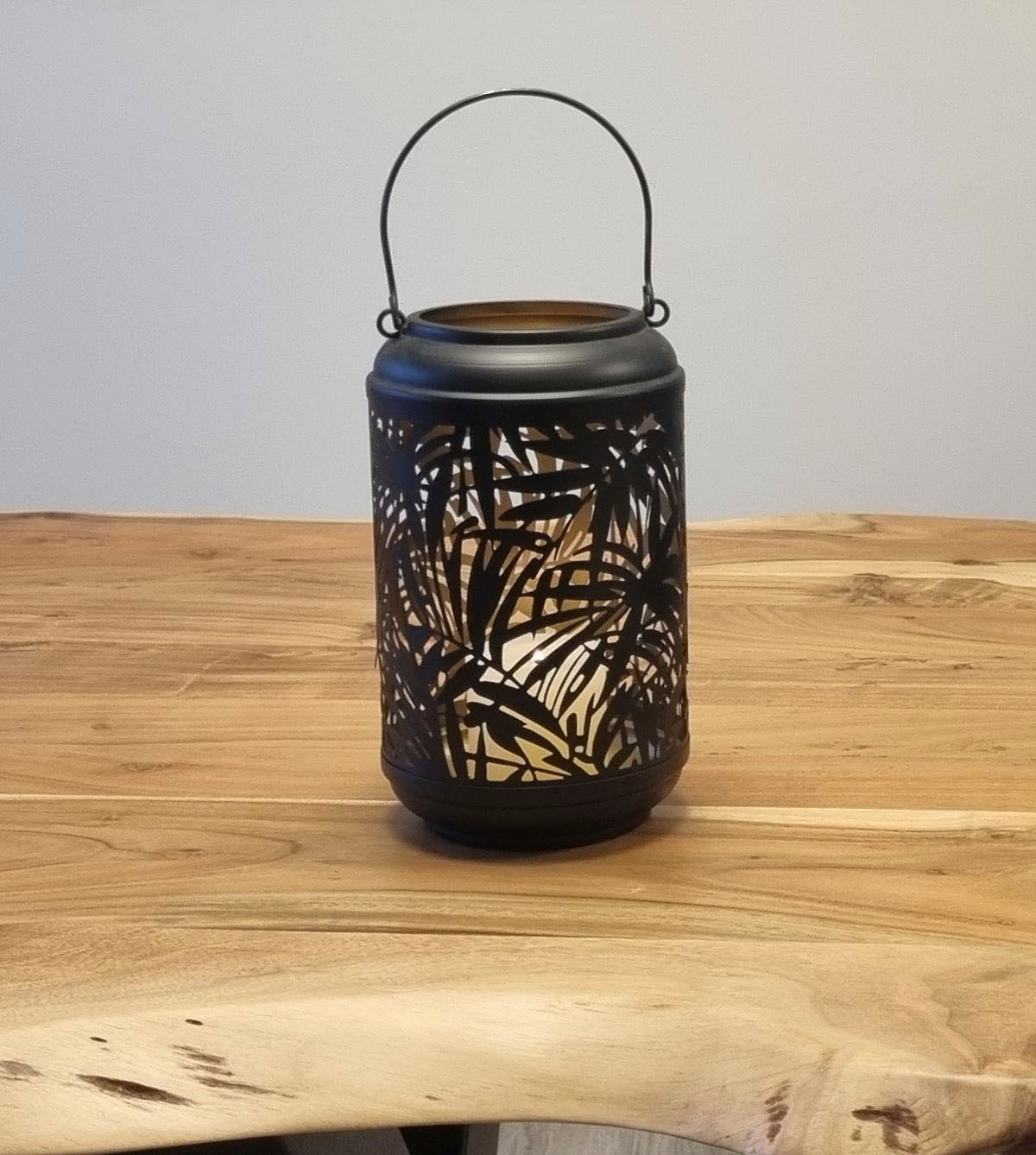 Ambiente Haus Kerzenlaterne "Laterne Palmdesign Metall - (H) 36 cm", (1 St. günstig online kaufen