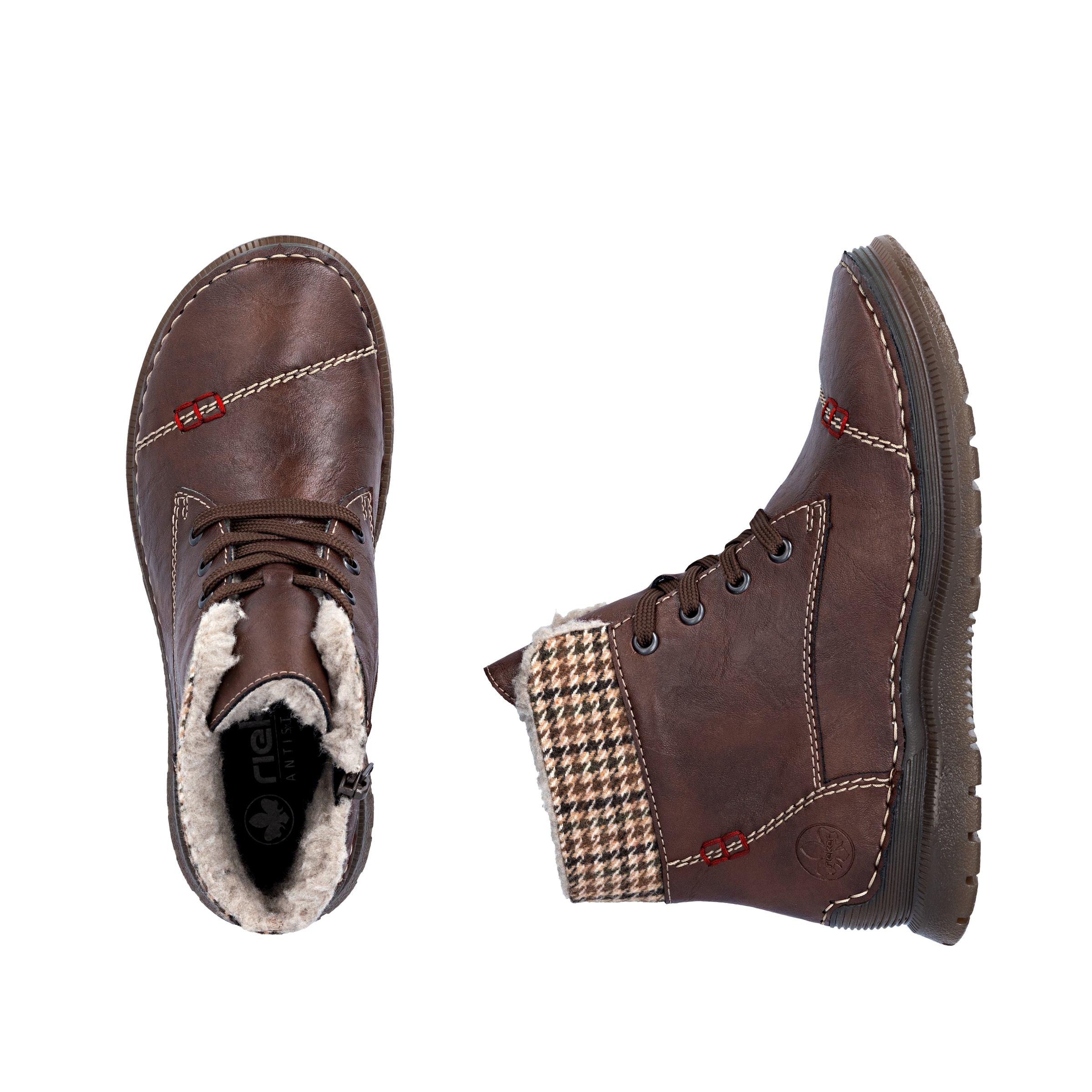 Rieker Schnürboots  Winterboots, Keilstiefelette mit Ziersteppung