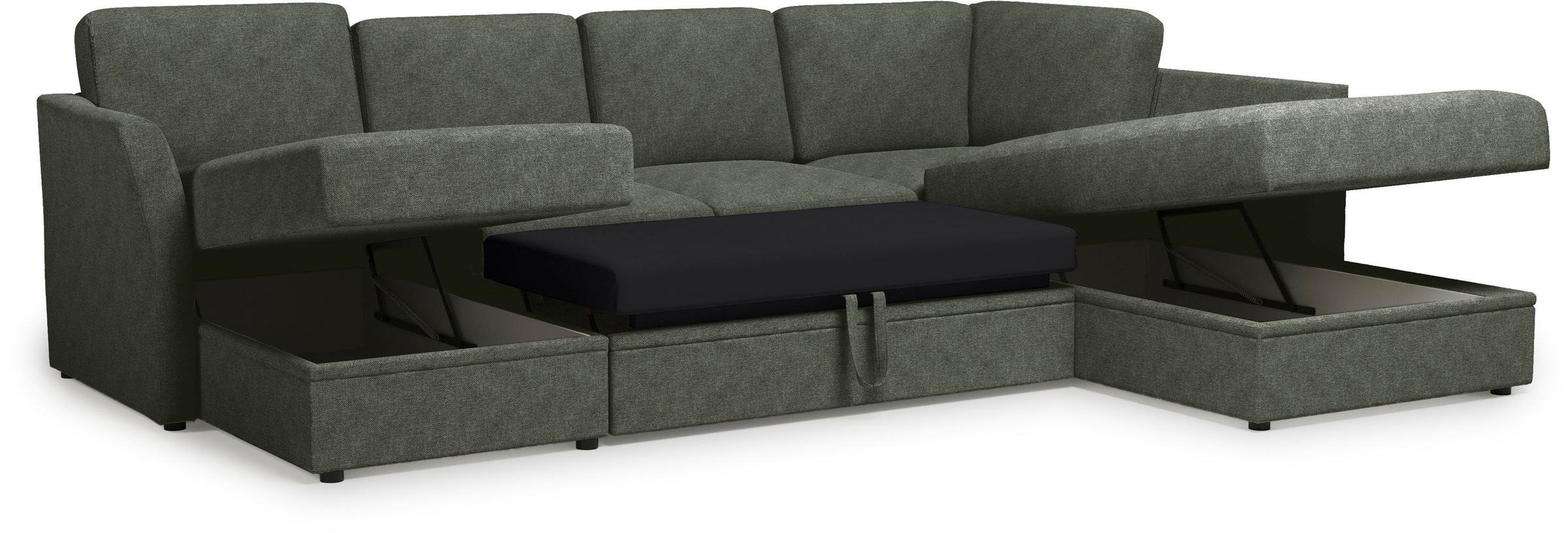 Home affaire Wohnlandschaft »Lavars Schlafsofa«, mit Bettfunktion und Stauraum, in zwei verschiedenen Bezugsqualitäten